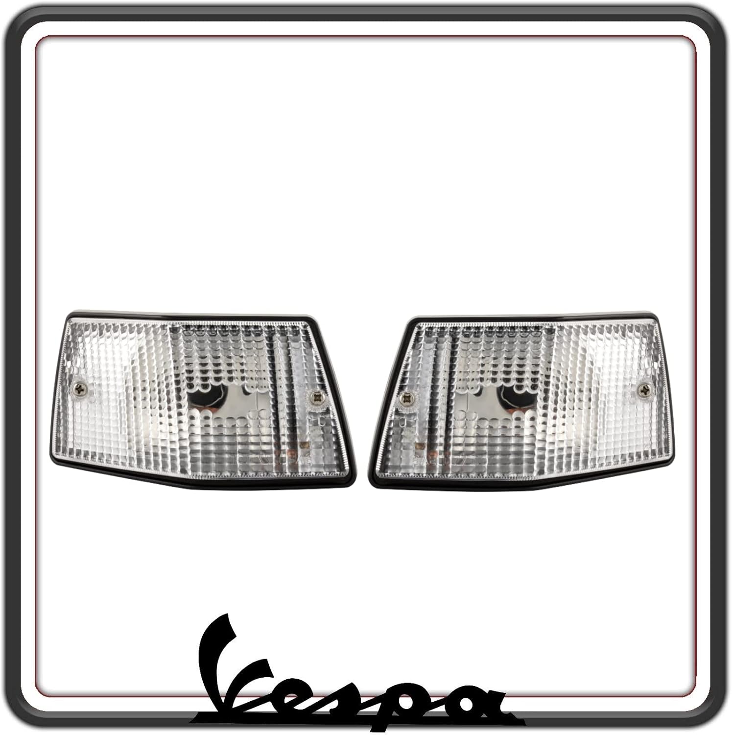 KIT COPPIA DUE FANALINO FANALINI FRECCIA FRECCE INDICATORE DI DIREZIONE POSTERIORI BIANCHI PER VESPA PX - VESPA ARCOBALENO