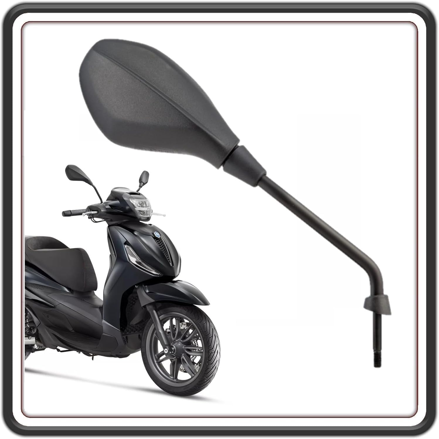 SPECCHIO SPECCHIETTO RETROVISORE NERO LATO DESTRO DX PER PIAGGIO BEVERLY 300 DAL 2021 AL 2024 - BEVERLY 400 DAL 2021 AL 2024 ORIGINALE PIAGGIO CM175026
