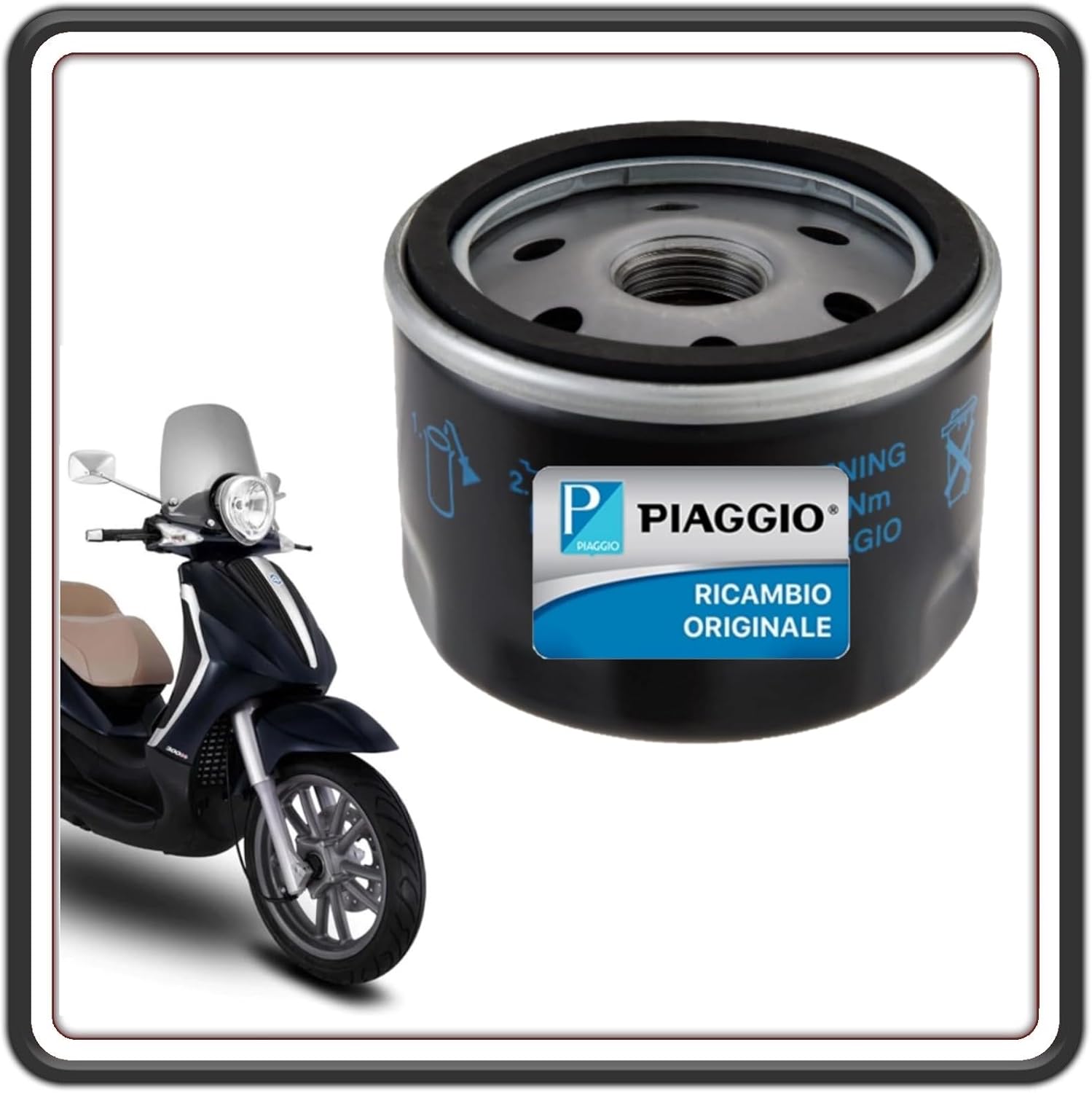 FILTRO OLIO PER PIAGGIO BEVERLY 400 - BEVERLY 500 - PEUGEOT SATELIS 400 500 - PEUGEOT GEOPOLIS 400 500 - APRILIA ATLANTIC 400 500 - APRILIA SCARABEO 400 500 ORIGINALE PIAGGIO 1A024459R