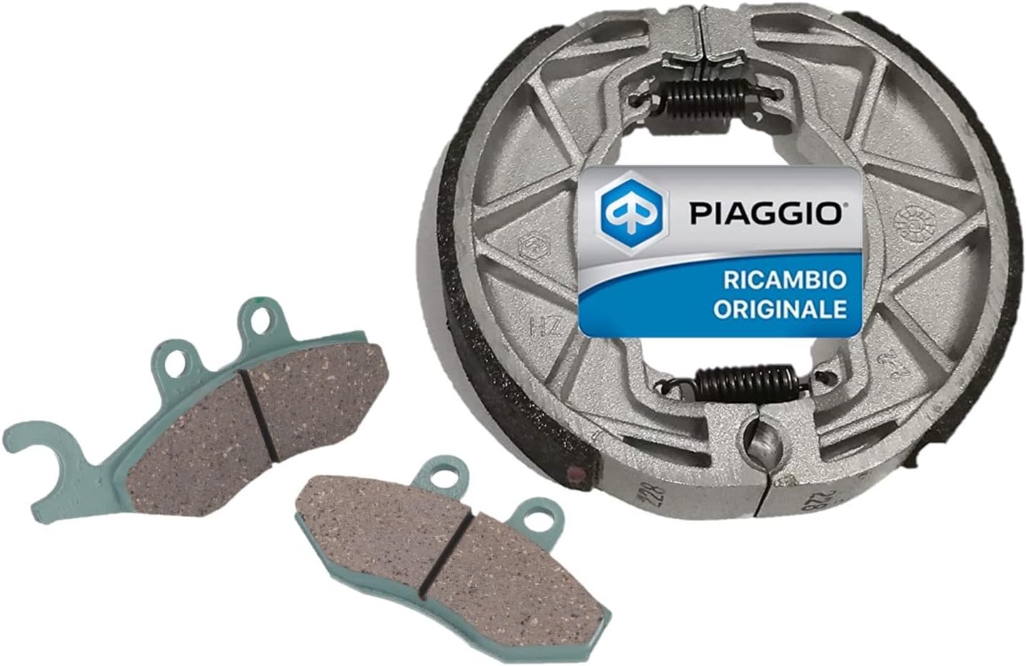 KIT PASTIGLIE PASTICCHE FRENO + GANASCE FRENO ANTERIORI E POSTERIORI PER PIAGGIO LIBERTY 125 4T DAL 2009 AL 2012 - LIBERTY 150 4T DAL 2009 AL 2013 - LIBERTY 50 4T DAL 2009 AL 2013 ORIGINALE PIAGGIO 56294R5 - 647078