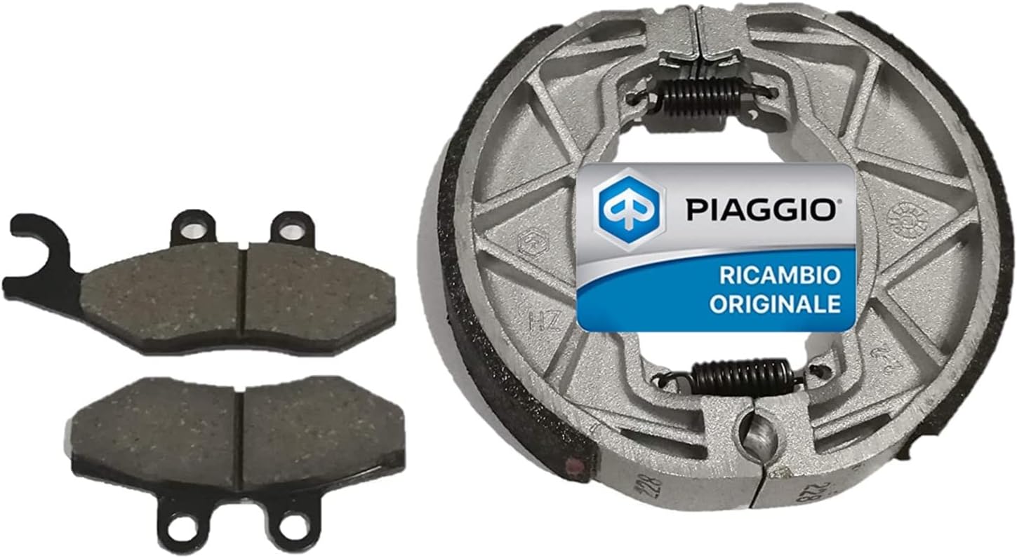 KIT PASTIGLIE FRENO + GANASCE FRENO ANTERIORI E POSTERIORI PER PIAGGIO LIBERTY 125 4T DAL 2013 IN POI - LIBERTY 150 4T DAL 2013 IN POI ORIGINALE PIAGGIO 56294R5 - 651253