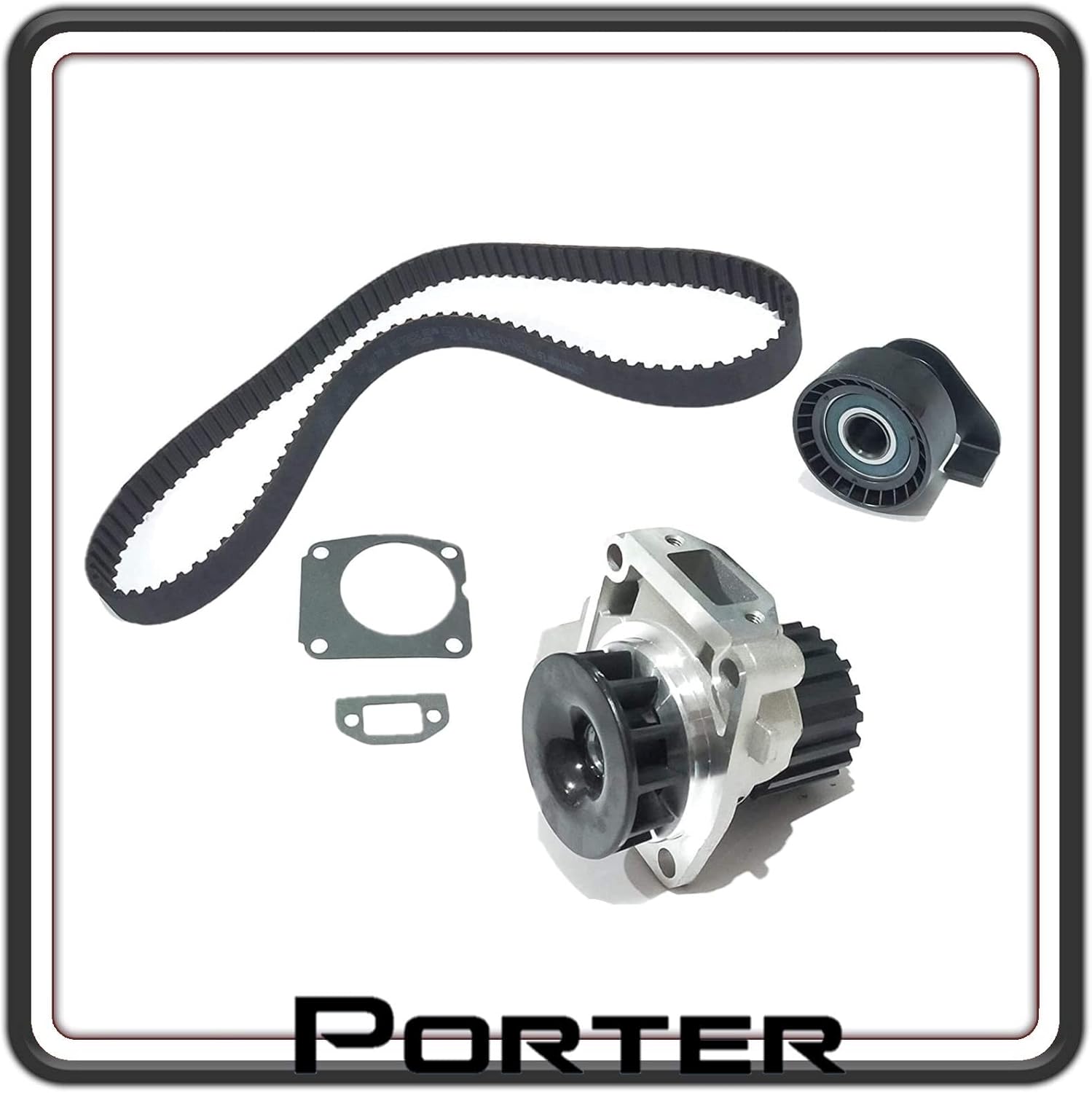KIT CINGHIA TRASMISSIONE DISTRIBUZIONE COMPLETO DI POMPA ACQUA COMPATIBILE PER PIAGGIO PORTER 1200 1400 DIESEL (LDW-1404) - PIAGGIO QUARGO DIESEL (LDW-702) TUTTI I MODELLI.
