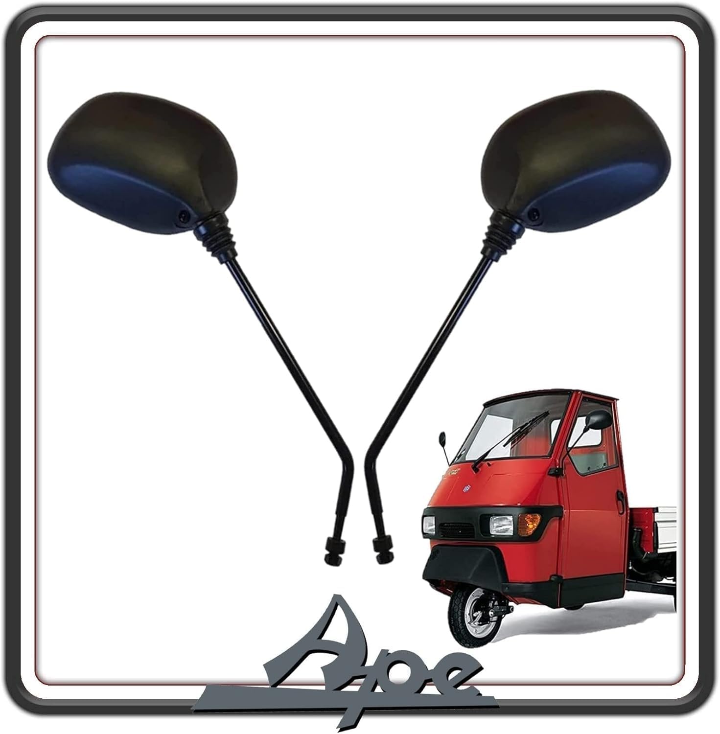 KIT DUE SPECCHIO SPECCHI SPECCHIETTO SPECCHIETTI RETROVISORI COMPATIBILI PER PIAGGIO APE 50 TUTTI I MODELLI