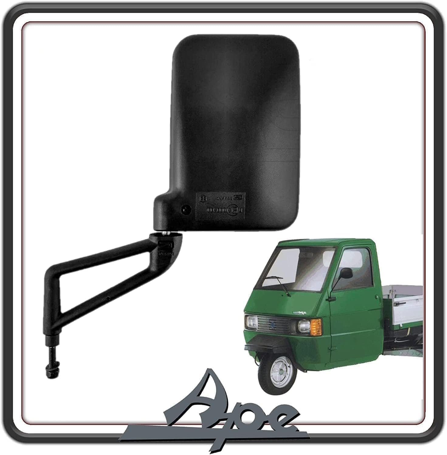SPECCHIO SPECCHIETTO RETROVISORE LATO SINISTRO SX LATO GUIDA PER PIAGGIO APE TM 703 - APE 602 - PIAGGIO APE POKER ORIGINALE PIAGGIO 612343