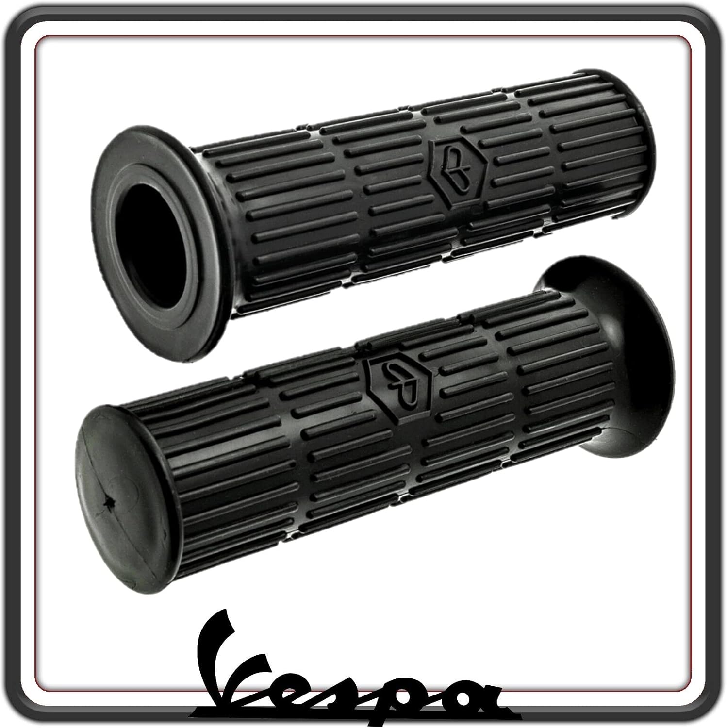 KIT COPPIA DUE MANOPOLE MANOPOLA COLORE NERO COMPATIBILI CON PIAGGIO VESPA PX - VESPA ARCOBALENO.