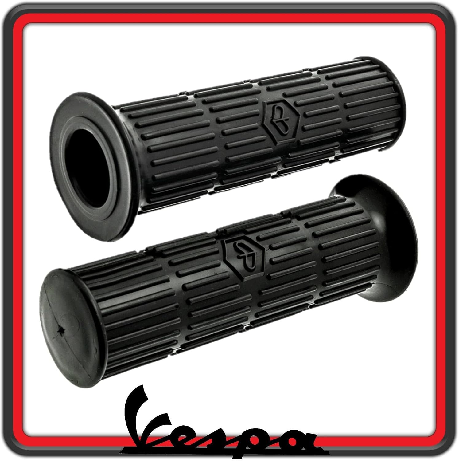 KIT COPPIA 2 MANOPOLE MANOPOLA COLORE NERO COMPATIBILI CON PIAGGIO VESPA 50 SPECIAL - VESPA ET3 125 PRIMAVERA