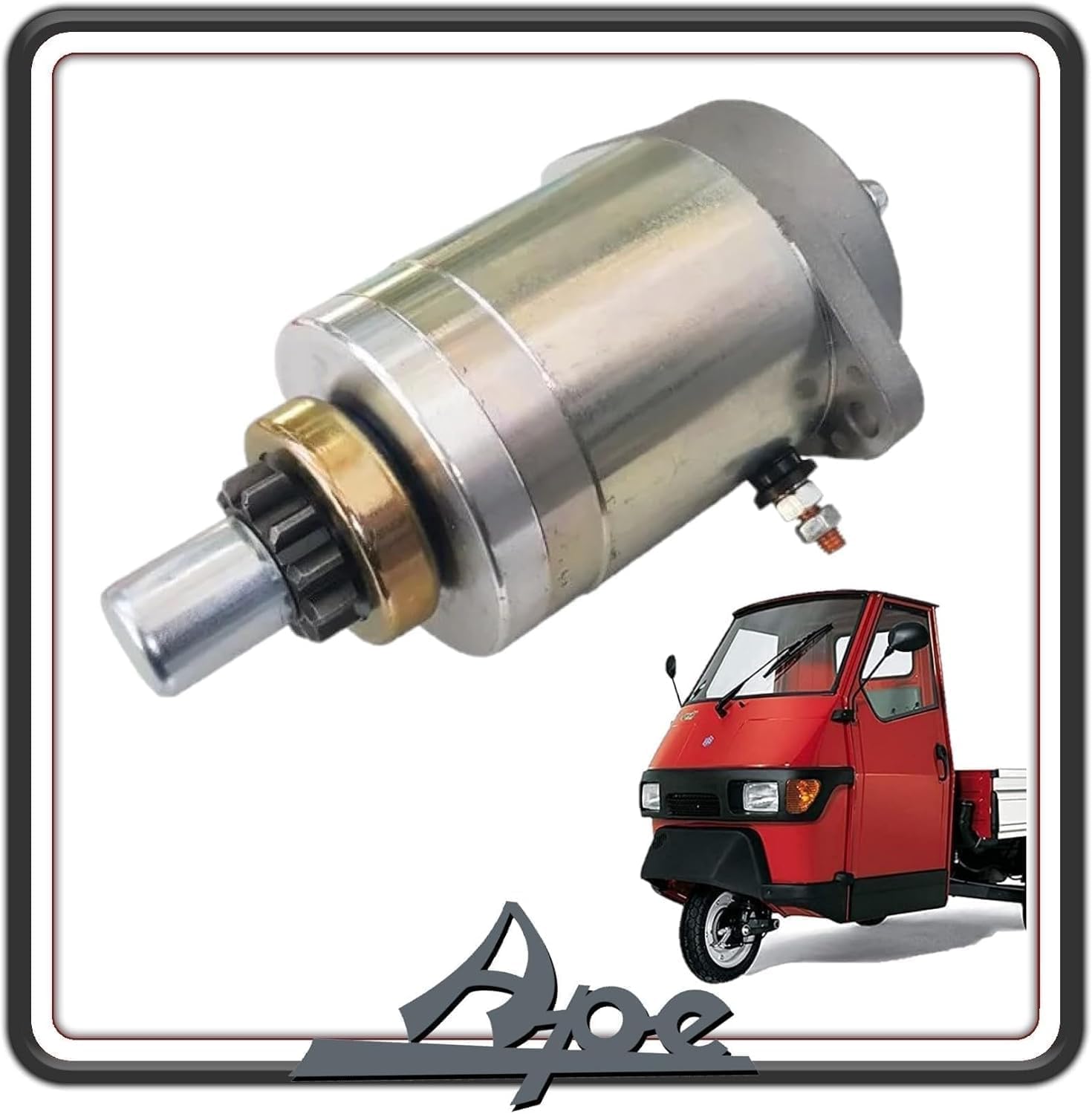 MOTORINO AVVIAMENTO AVVIO START COMPATIBILE ADATTABILE PER PIAGGIO APE 50 TUTTE LE VERSIONI - VESPA 50 FL - FL2 - VESPA PK 50 RUSH - VESPA PK 50 - PK 50 XL - VESPA PK 125 - PK 125 XL - VESPA PK 80.