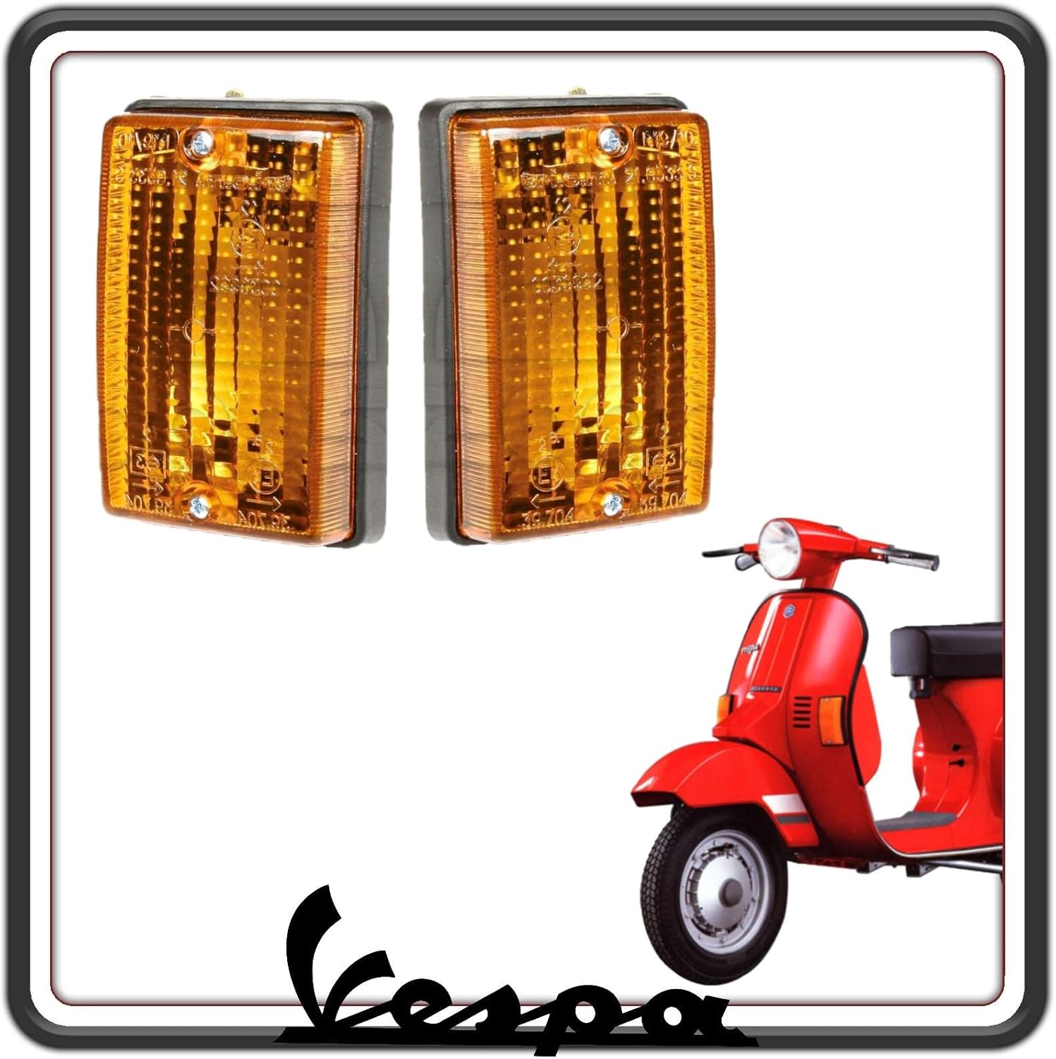 KIT 2 FRECCIA FRECCE FANALINI INDICATORE INDICATORI DI DIREZIONE COMPLETI POSTERIORI VESPA PK 50 VESPA PK 125 ORIGINALI PIAGGIO 216784 - 216785