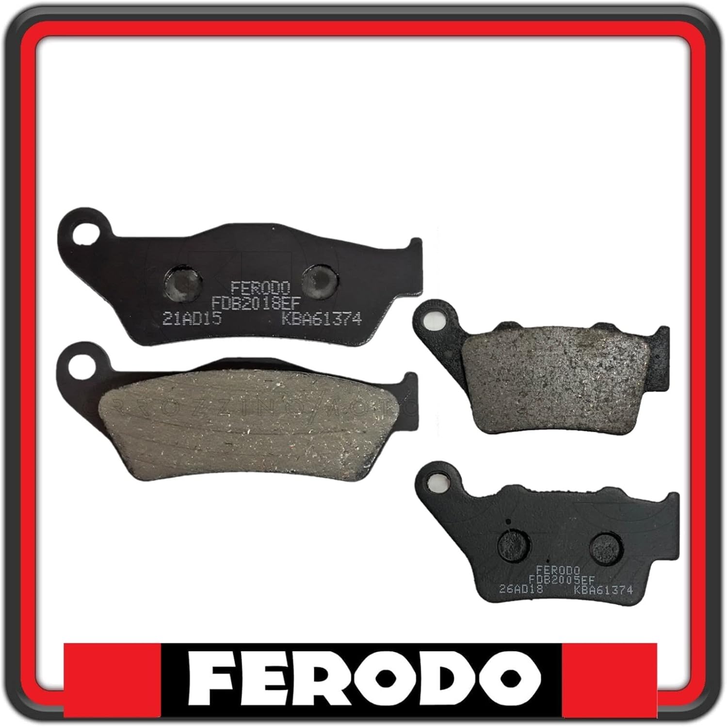 KIT PASTIGLIE PASTICCHE FRENO FRENI FERODO ANTERIORI E POSTERIORI COMPATIBILI CON KTM 500 EXC (4T) DAL 1998 AL 2011 (2 PEZZI) FDB2018 - FDB2005