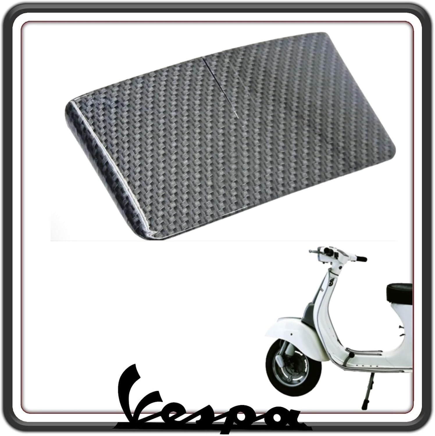 VISIERA TETTUCCIO FANALINO POSTERIORE CARBON LOOK MADE IN ITALY COMPATIBILE PER VESPA 50 SPECIAL DAL 1969 AL 1972