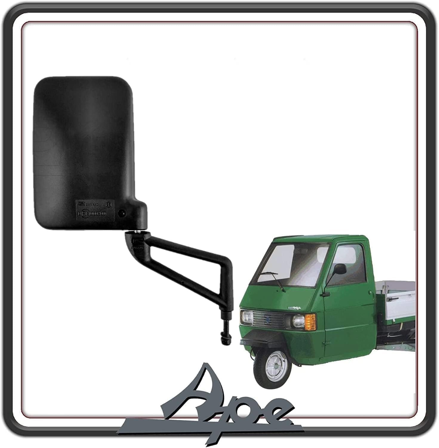 SPECCHIO SPECCHIETTO RETROVISORE LATO DESTRO DX LATO PASSEGGERO PER PIAGGIO APE TM 703 - APE 602 - PIAGGIO APE POKER ORIGINALE PIAGGIO 612342
