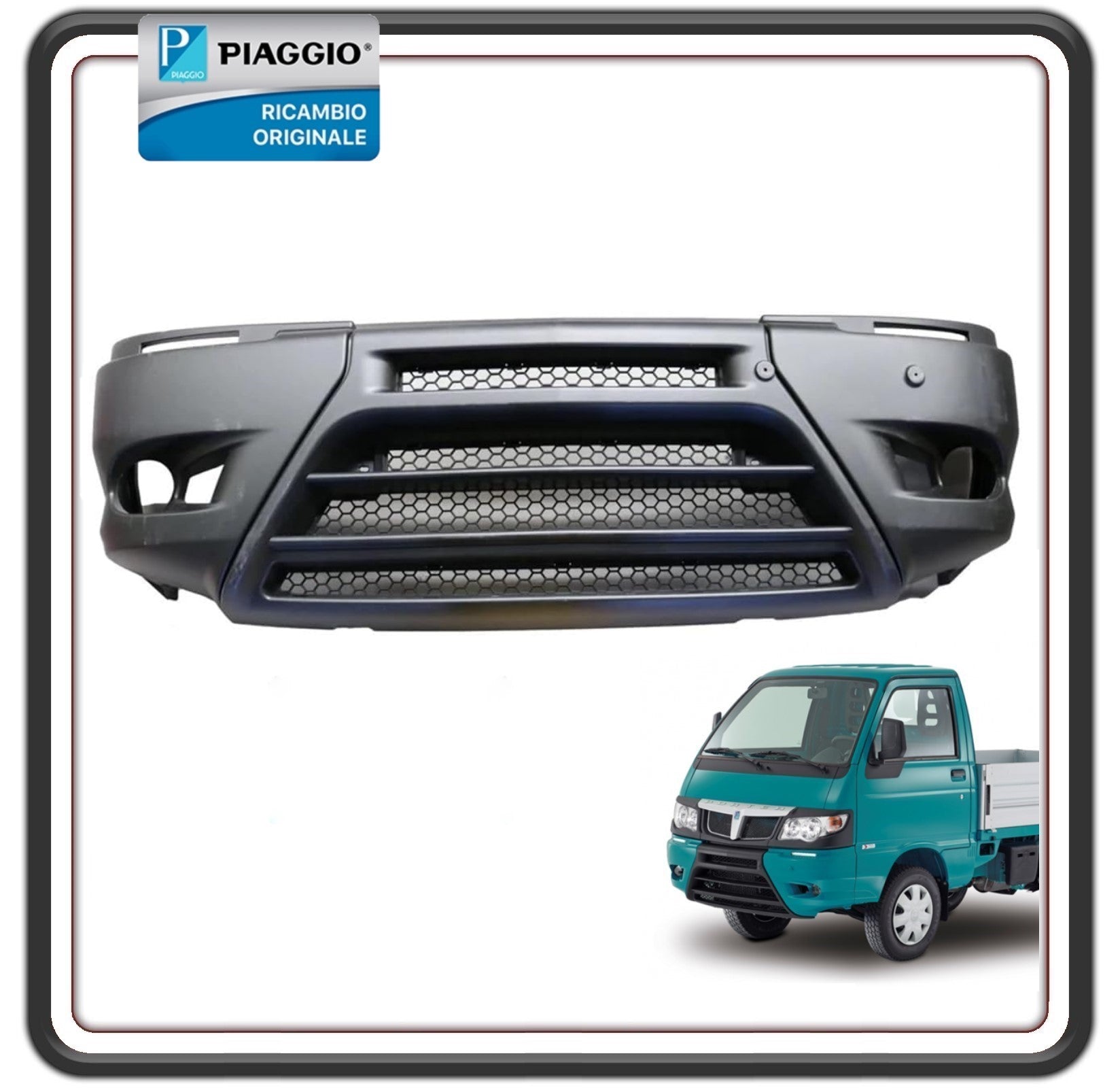 PARAURTI ANTERIORE NERO PER PIAGGIO PORTER 1300 BENZINA DAL 2009 IN POI - PIAGGIO PORTER MULTITECH - PORTER MAXXI DAL 2009 - PORTER D120 DAL 2009 IN POI ORIGINALE PIAGGIO 1E001096