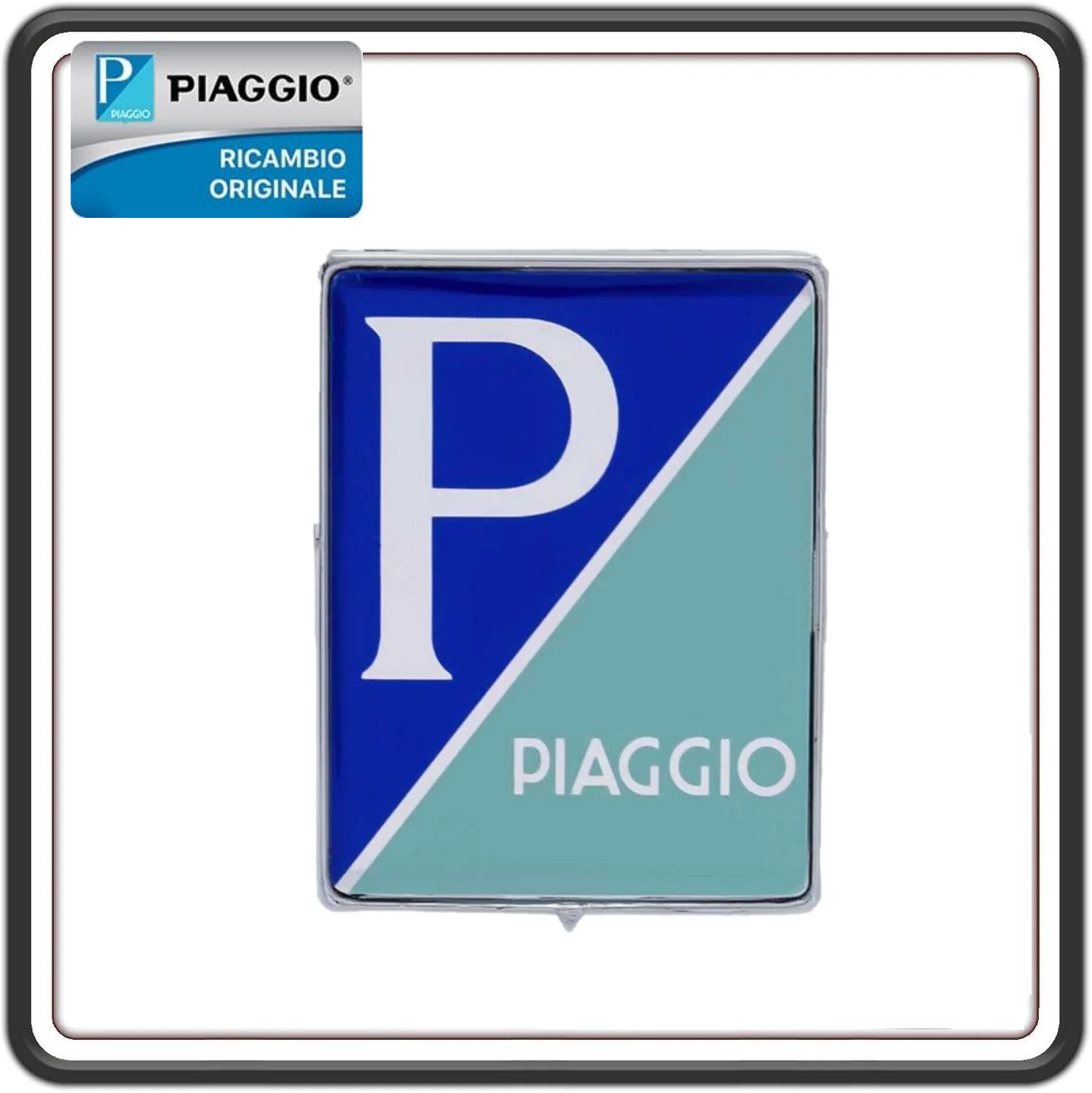 SCUDETTO STEMMA LOGO FREGIO ANTERIORE AD INCASTRO PER PIAGGIO VESPA SPRINT - VESPA PX - VESPA PRIMAVERA - VESPA ET4 - VESPA LX - VESPA GTS - GTV - GRANTURISMO - PIAGGIO PORTER - APE CALESSINO ORIGINALE PIAGGIO 576464