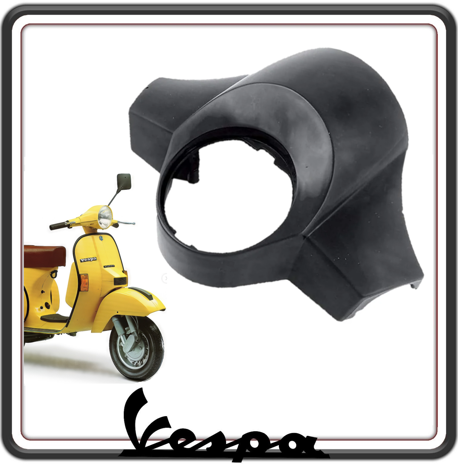 COPRIMANUBRIO COPRI MANUBRIO COPERCHIO MANUBRIO GREZZO COMPATIBILE ADATTIBILE PER PIAGGIO VESPA PX 125-150 - 200 - VESPA ARCOBALENO DAL 1981 AL 1997.