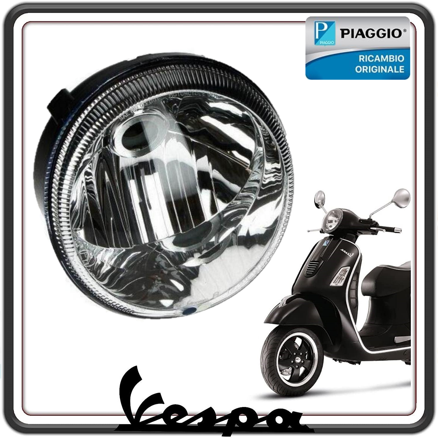FARO GRUPPO OTTICO PROIETTORE FANALE ANTERIORE COMPLETO VESPA GTS 125 - GTS 250 - VESPA GTS 300 ORIGINALE PIAGGIO 1D000482 (SENZA LUCE DI POSIZIONE- MODELLI COMPATIBILI IN DESCRIZIONE)