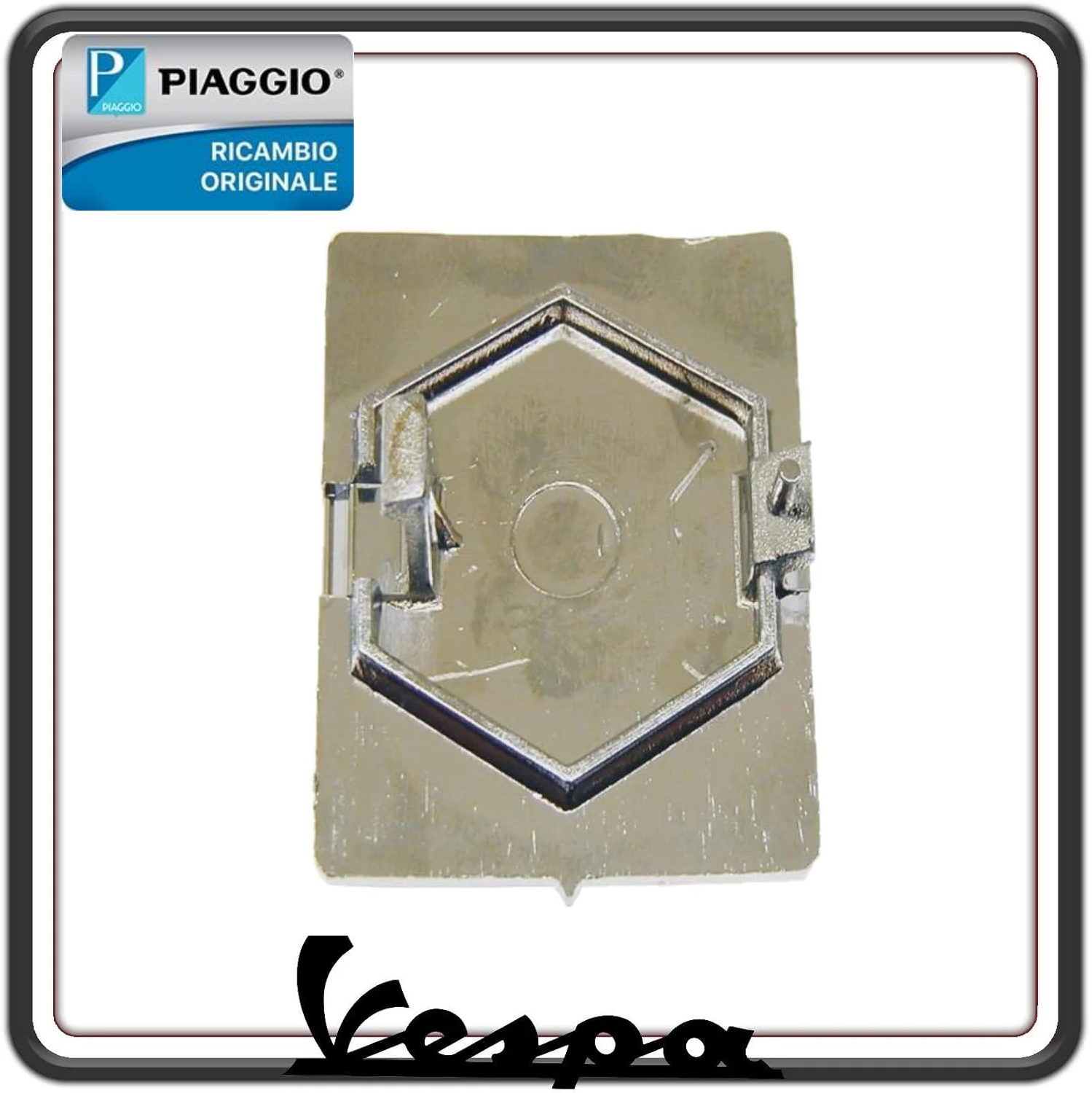 SCUDETTO STEMMA LOGO FREGIO ANTERIORE AD INCASTRO PER PIAGGIO VESPA SPRINT - VESPA PX - VESPA PRIMAVERA - VESPA ET4 - VESPA LX - VESPA GTS - GTV - GRANTURISMO - PIAGGIO PORTER - APE CALESSINO ORIGINALE PIAGGIO 576464