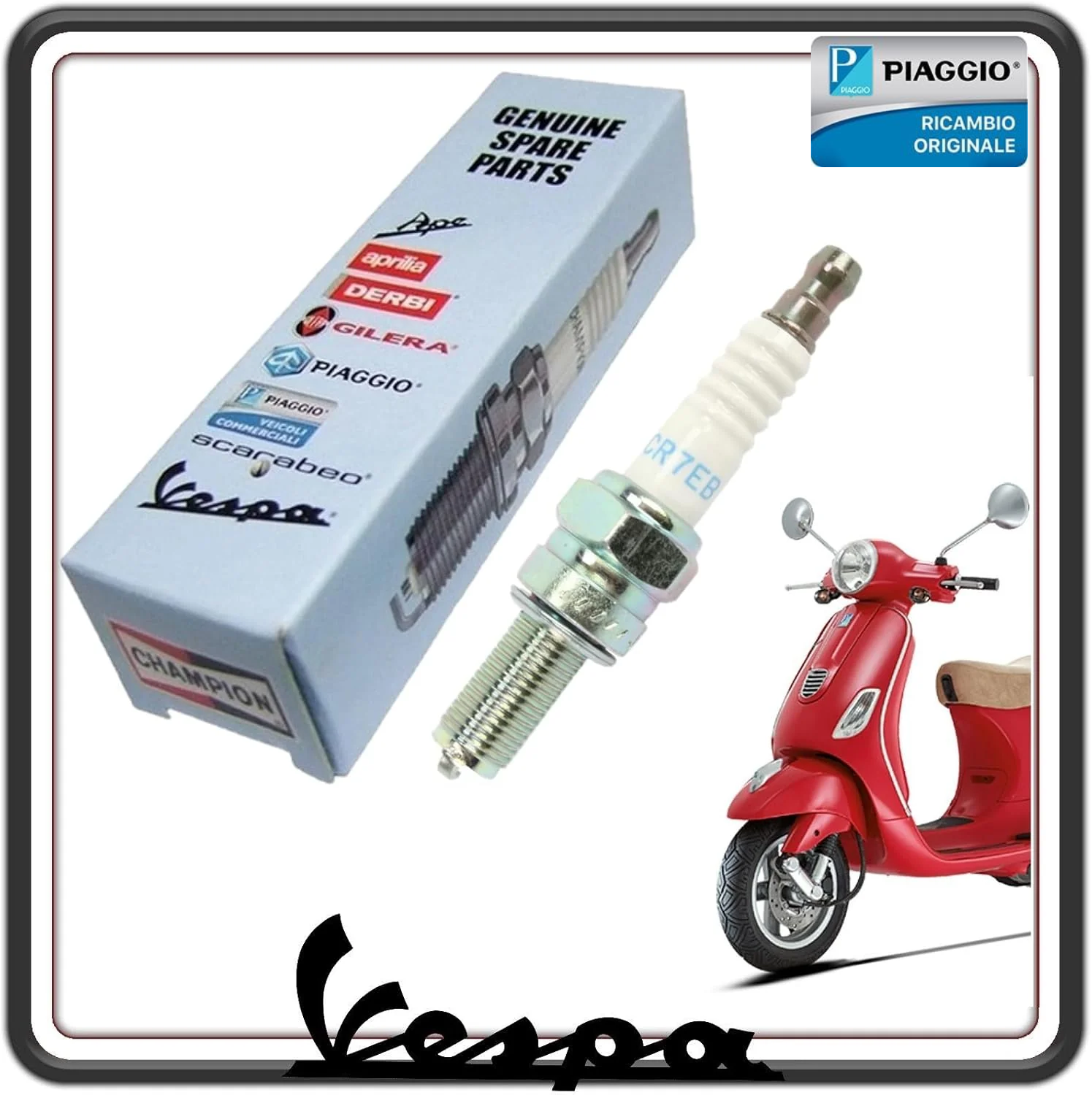 CANDELA ACCENSIONE AVVIAMENTO CR7EB PER PIAGGIO VESPA LX 150 4T DAL 2009 AL 2012 ORIGINALE PIAGGIO 638852