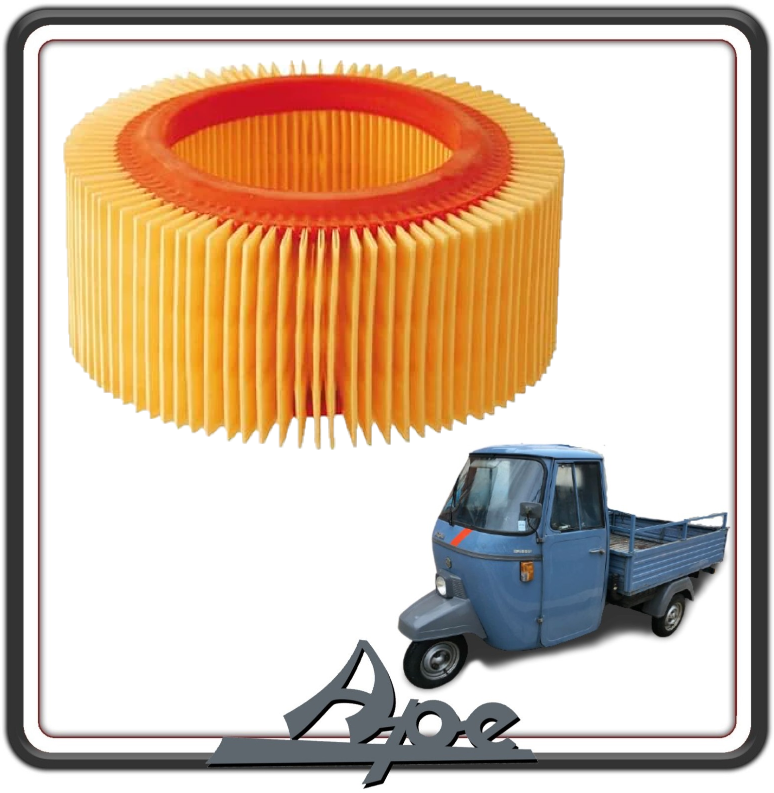 FILTRO ARIA COMPATIBILE PER PIAGGIO APE 703 - P703 - TM P703 V - PIAGGIO APE 602 - PIAGGIO APE P501 - APE P601 - APE CAR P2 - P3