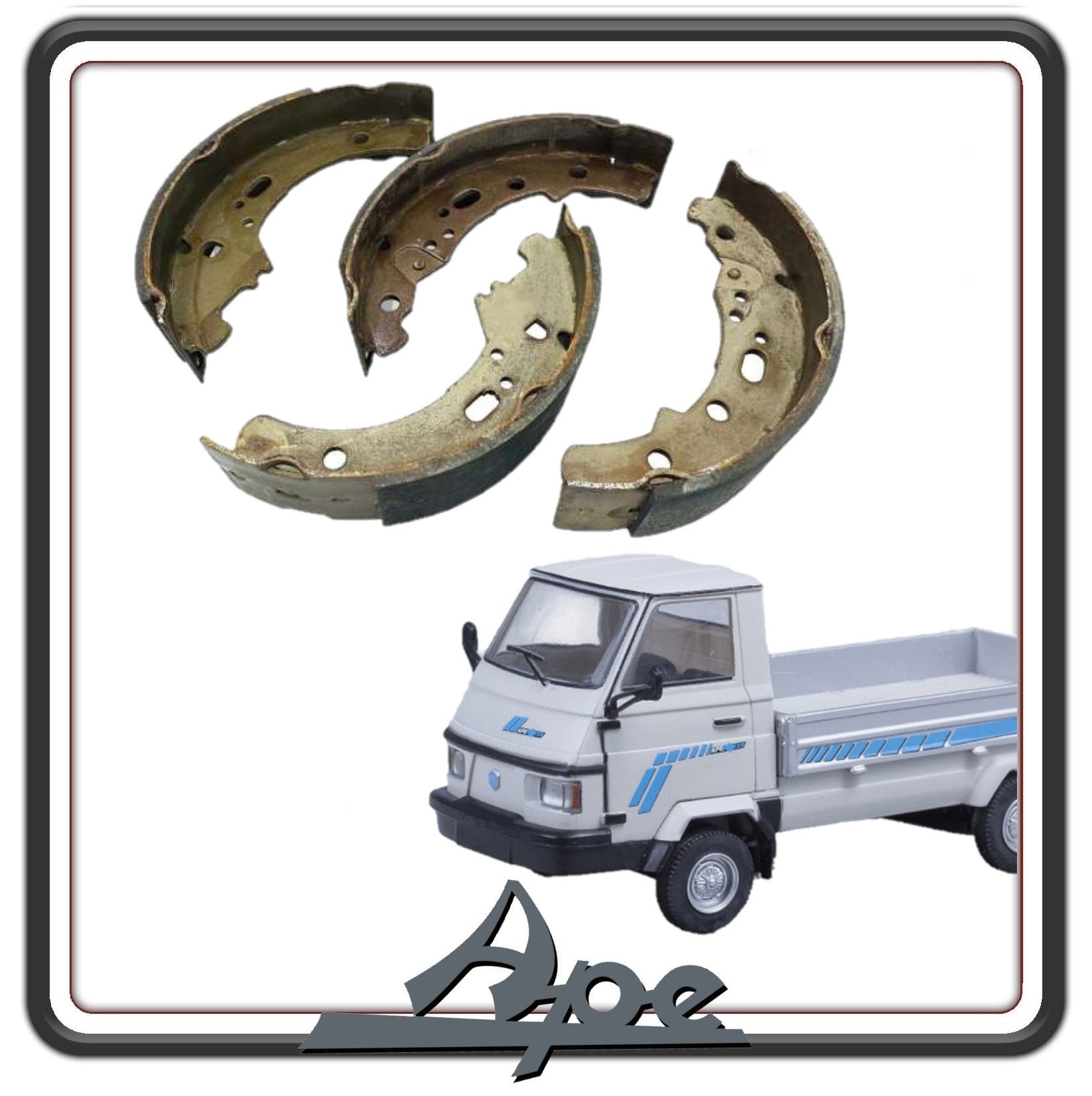 KIT GANASCE CEPPI FRENO FRENI ANTERIORI PER PIAGGIO QUARGO DIESEL TUTTI I MODELLI - PIAGGIO APE POKER BENZINA E DIESEL
