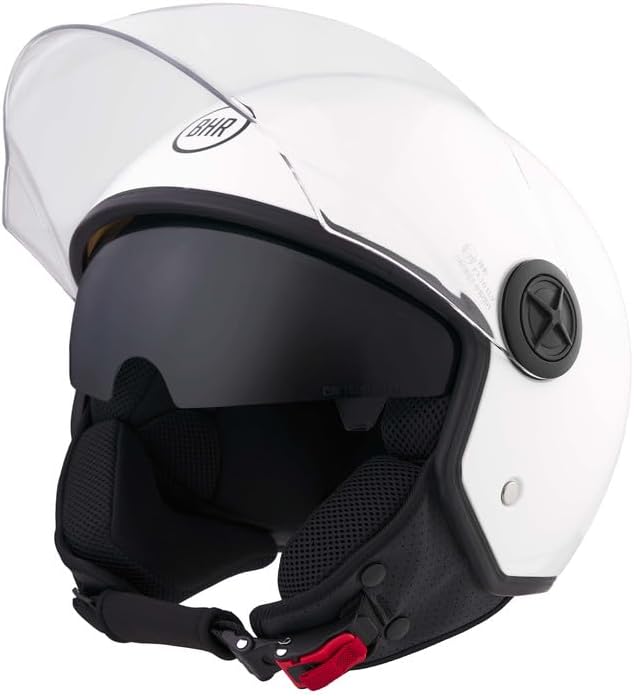 BHR - CASCO DEMI JET 840 DUAL SHIELD BIANCO