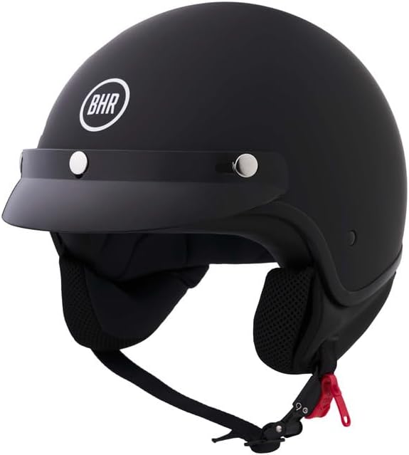 BHR - CASCO DEMI JET 839 3 BOTTONI NERO OPACO