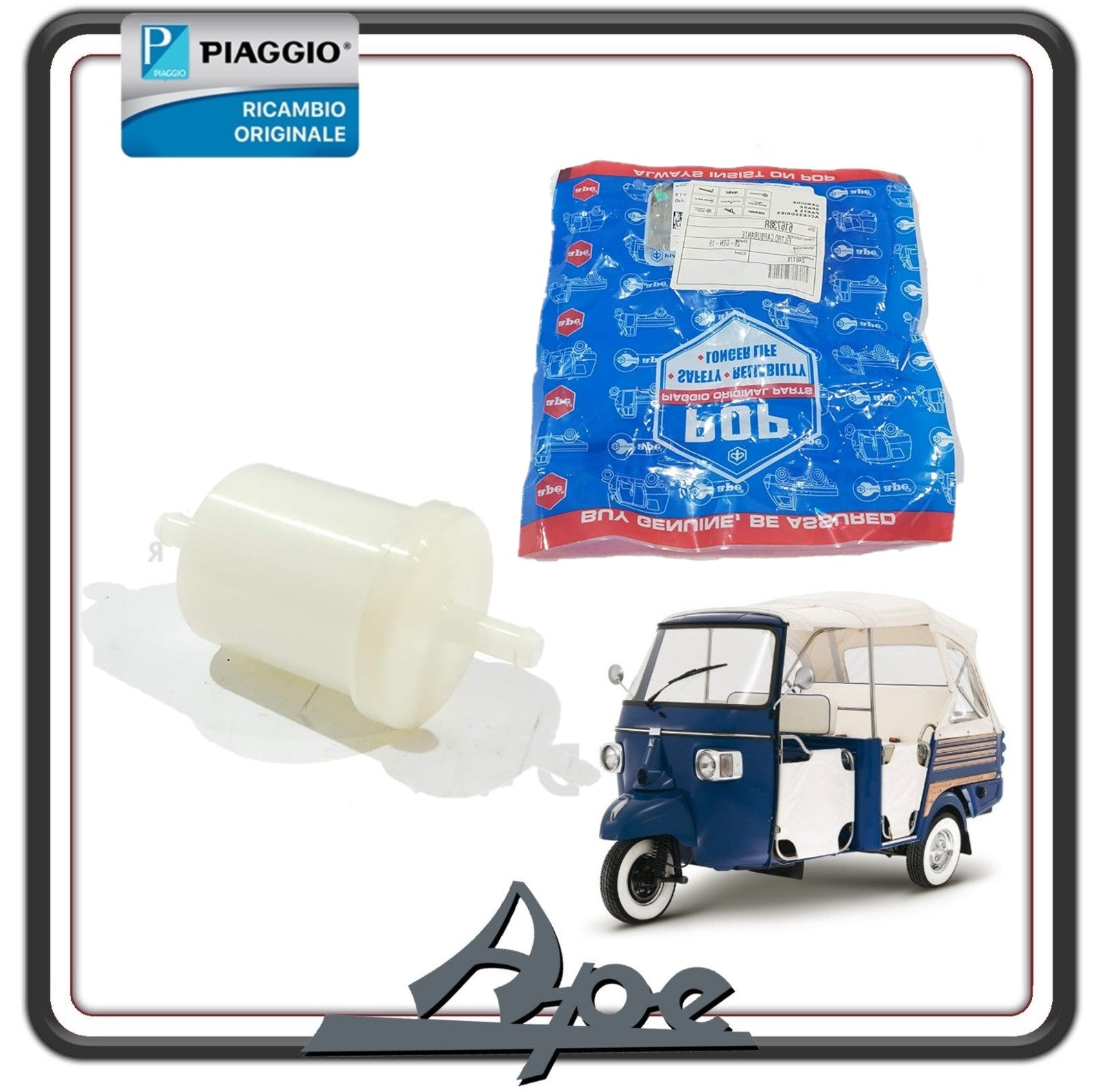 FILTRO GASOLIO CARBURANTE PIAGGIO APE CALESSINO - APE CLASSIC 601 ORIGINALE PIAGGIO 616738R