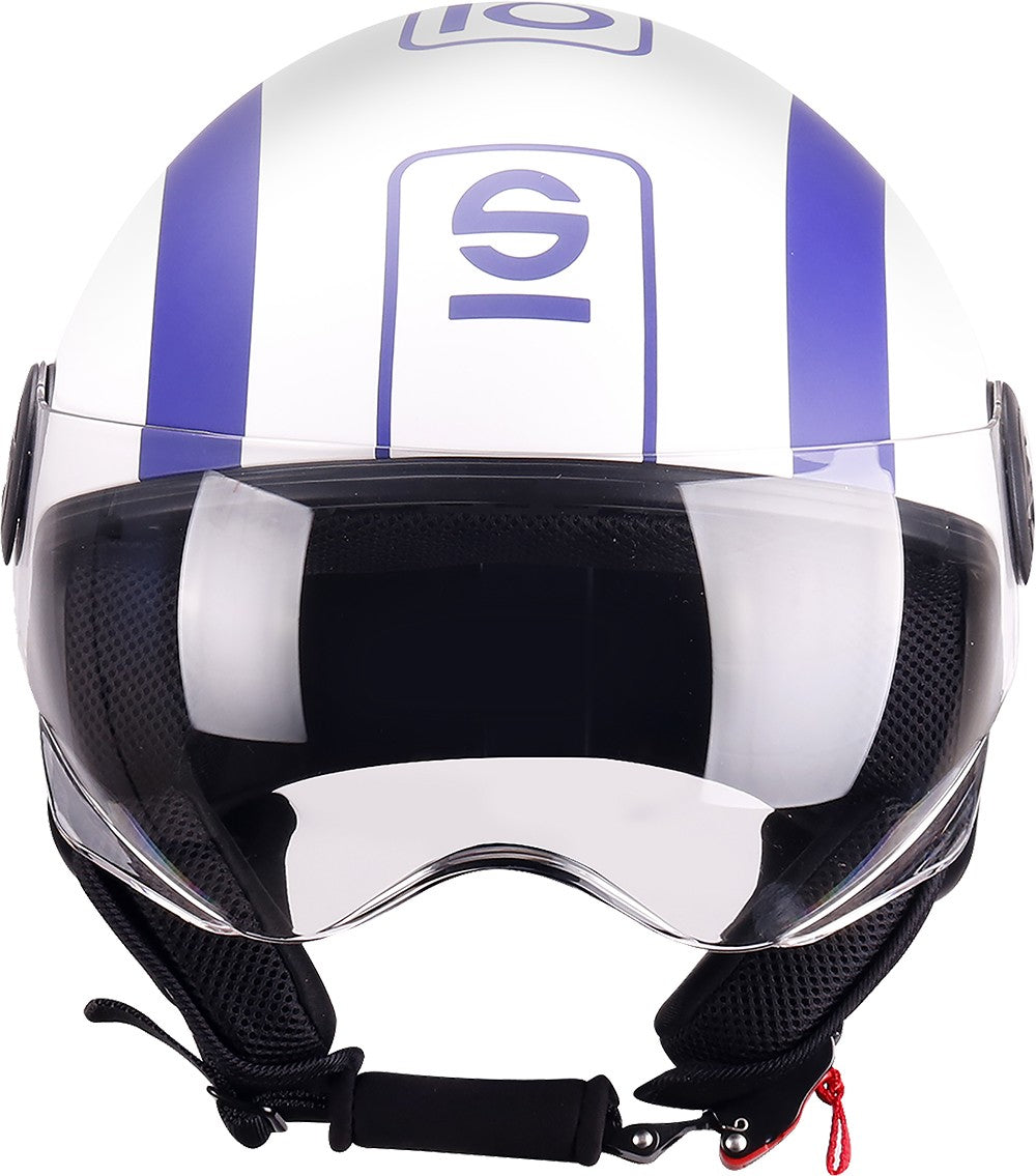 SPARCO RIDERS - CASCO DEMI JET SP601 BIANCO E BLU OPACO