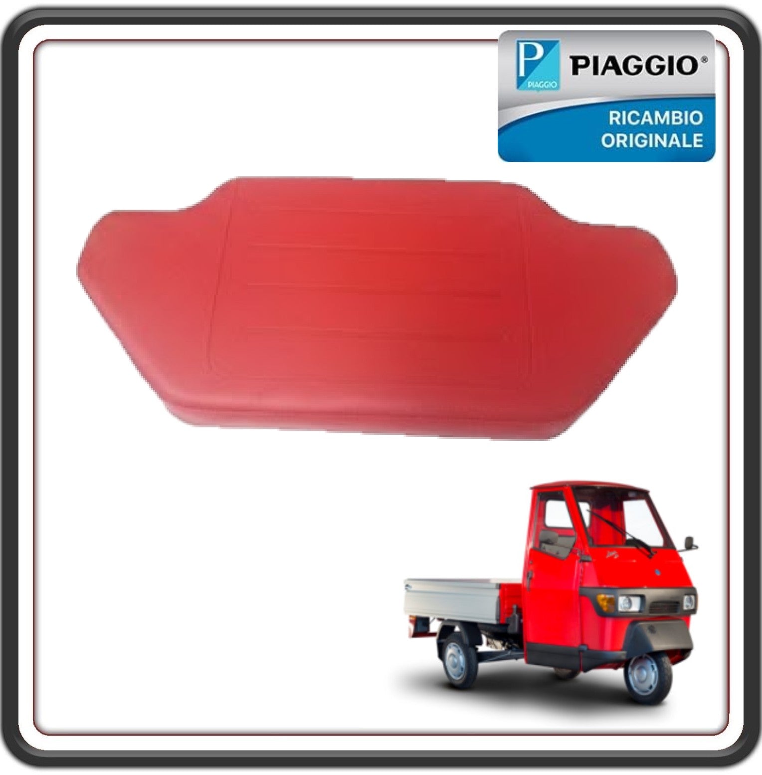 SEDILE CUSCINO ROSSO PER PIAGGIO APE 50 2 TEMPI E4 DAL 2018 AL 2023 ORIGINALE PIAGGIO CM300201
