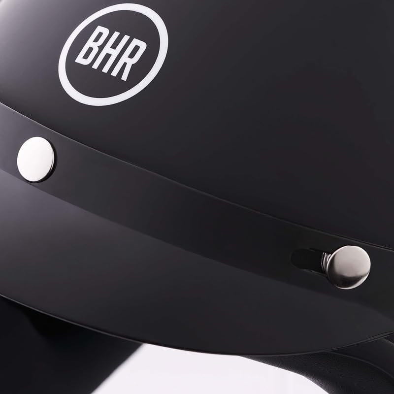 BHR - CASCO DEMI JET 839 3 BOTTONI NERO OPACO