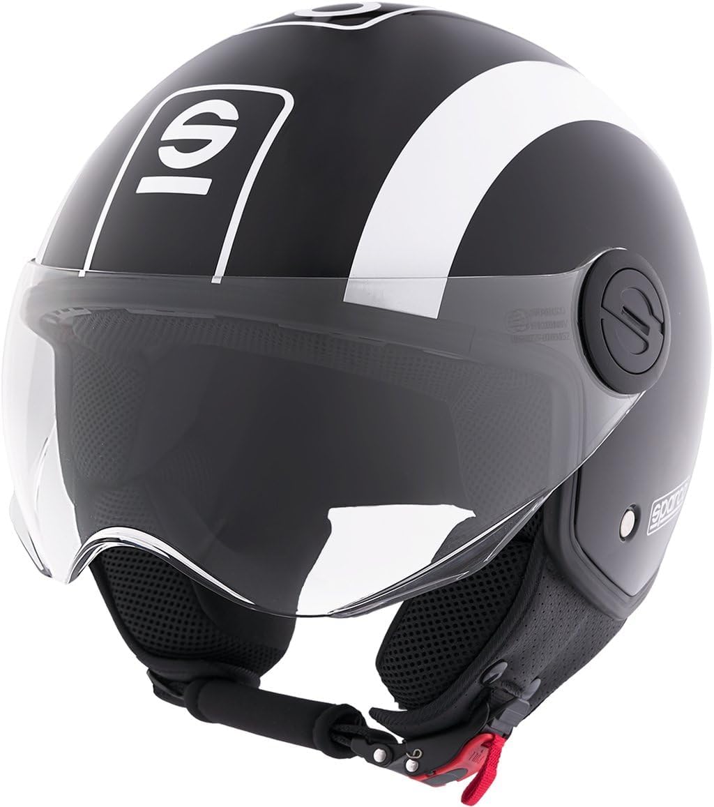 SPARCO RIDERS - CASCO DEMI JET SP601 NERO E BIANCO