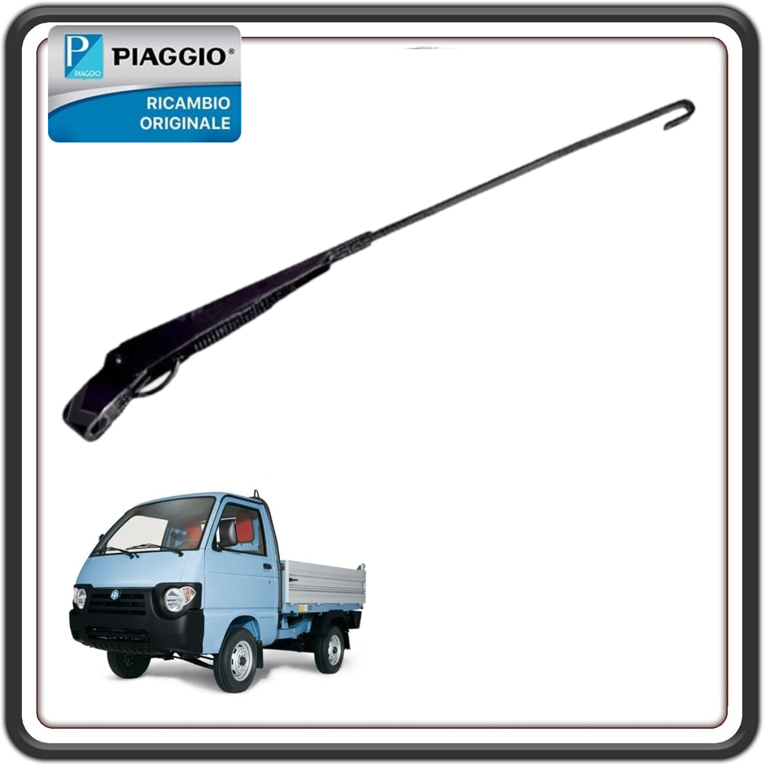 BRACCIO TERGICRISTALLO DESTRO LATO PASSEGGERO PER PIAGGIO PORTER 1000-1300 16V MOTORE DAIHATSU FINO AL 2009 - PIAGGIO PORTER 1200-1400 DIESEL FINO AL 2005 - PIAGGIO QUARGO TUTTI I MODELLI ORIGINALE PIAGGIO 660705