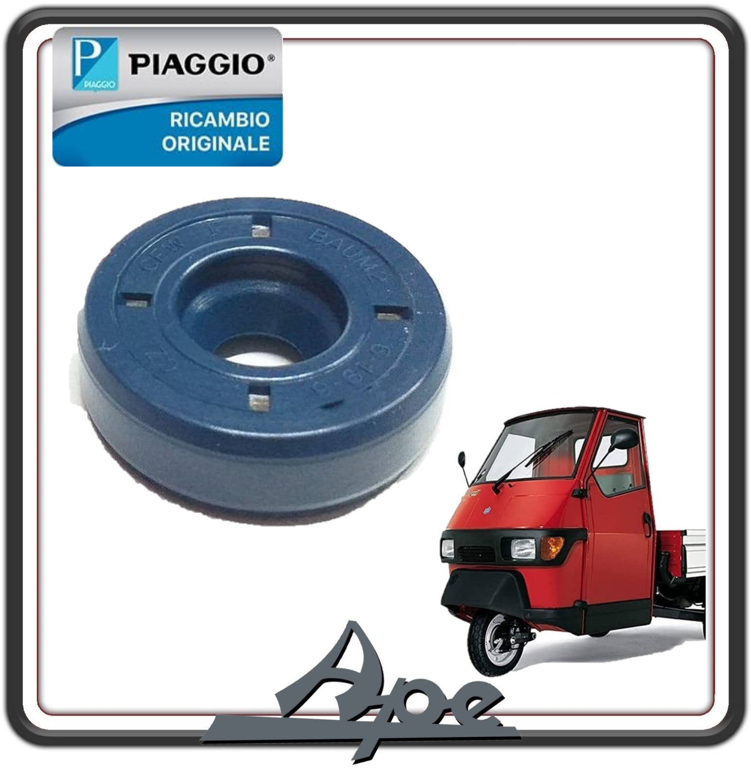 ANELLO DI TENUTA PARAOLIO RINVIO CONTACHILOMETRI PER PIAGGIO APE 50 1 TIPO MONOFARO DAL 1980 AL 1985 - PIAGGIO APE 50 2 FARI DAL 1998 AL 2022 - PIAGGIO APE TM 703 -PIAGGIO APE 602 - PIAGGIO APE MP 501-601 ORIGINALE PIAGGIO 1A023425