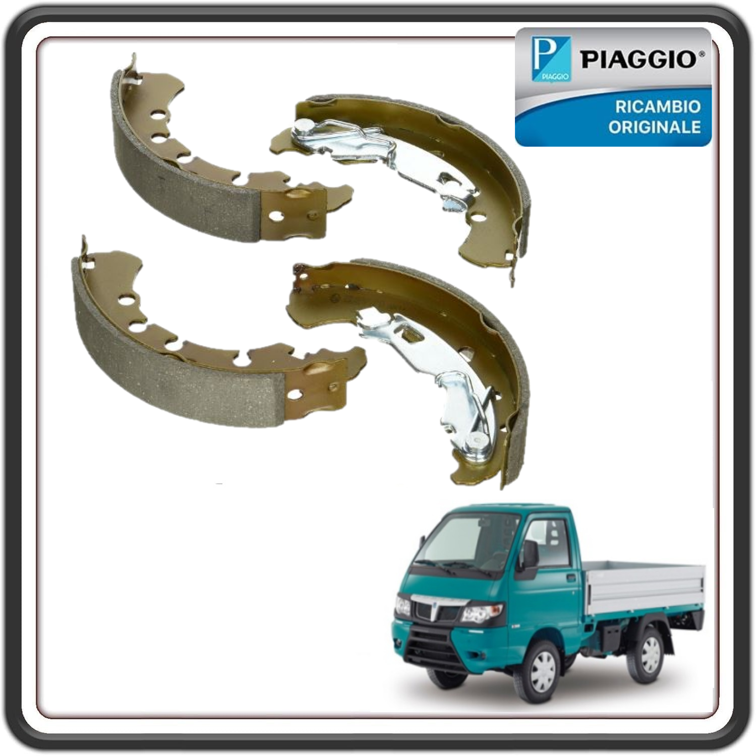 KIT SERIE GANASCE CEPPI FRENO POSTERIORI PER PIAGGIO PORTER MULTITECH E4-E5 DAL 2010 AL 2015 ORIGINALE PIAGGIO 837185