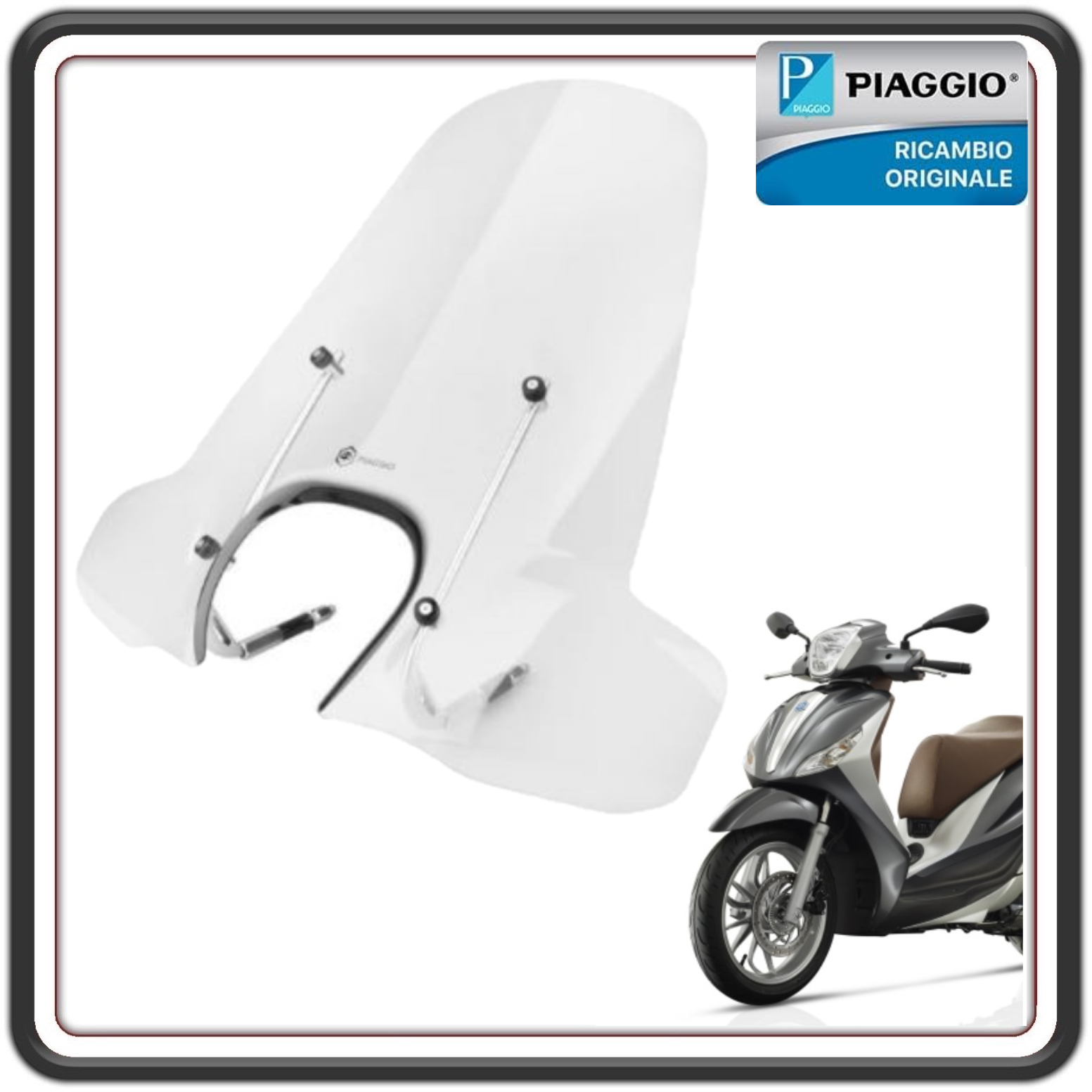 KIT PARAVENTO PARABREZZA PER PIAGGIO MEDLEY 125-150 ie DAL 2016 AL 2019 ORIGINALE PIAGGIO 1B003991