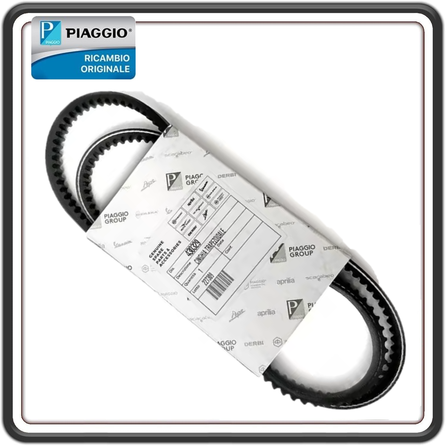 CINGHIA DI TRASMISSIONE DENTATA PER PIAGGIO SI CON VARIATORE DAL 1979 AL 1999 ORIGINALE PIAGGIO 430329