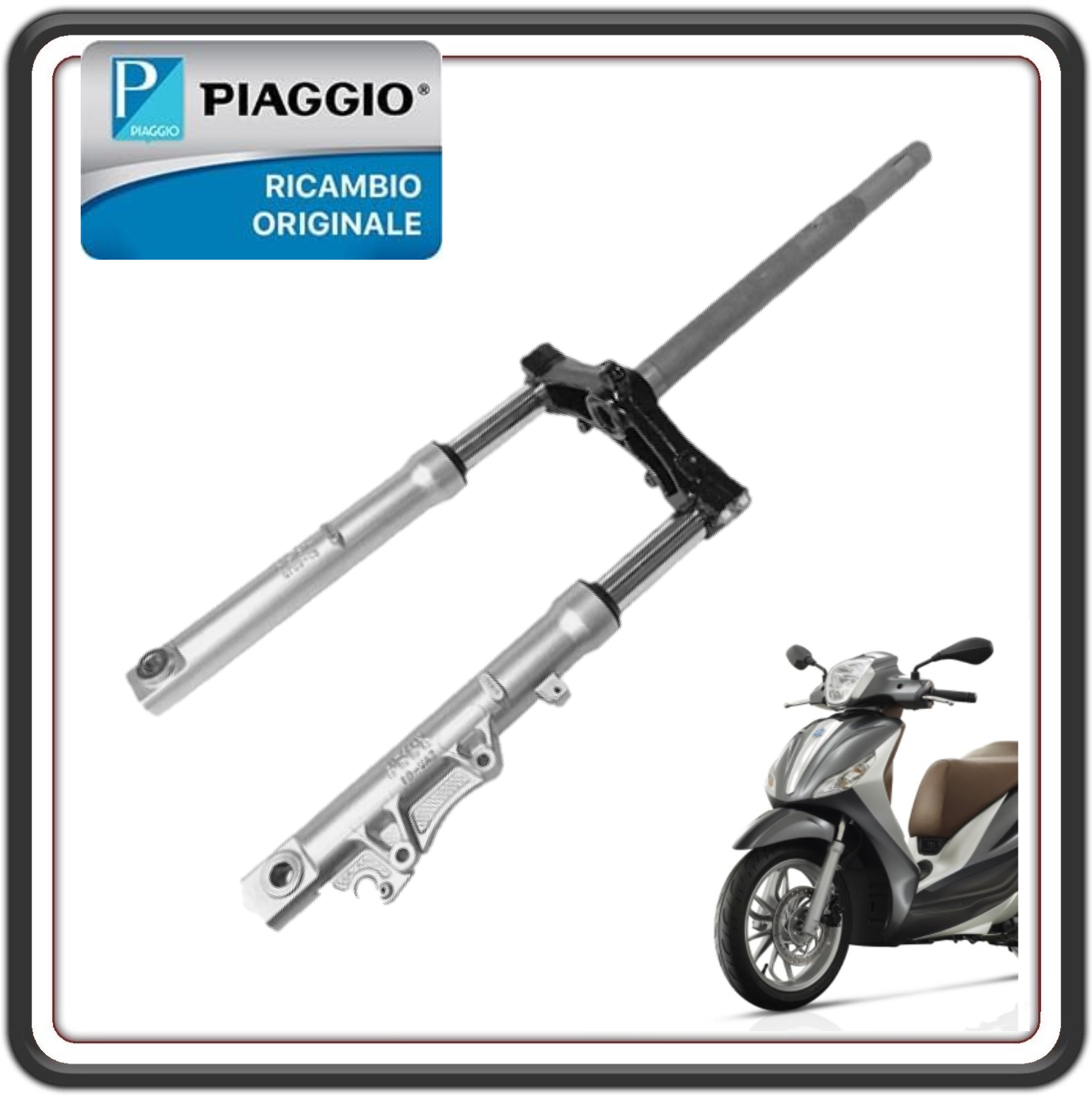 FORCELLA ANTERIORE COMPLETA PER PIAGGIO MEDLEY 125-150 DAL 2016 AL 2022 ORIGINALE PIAGGIO 1C002901