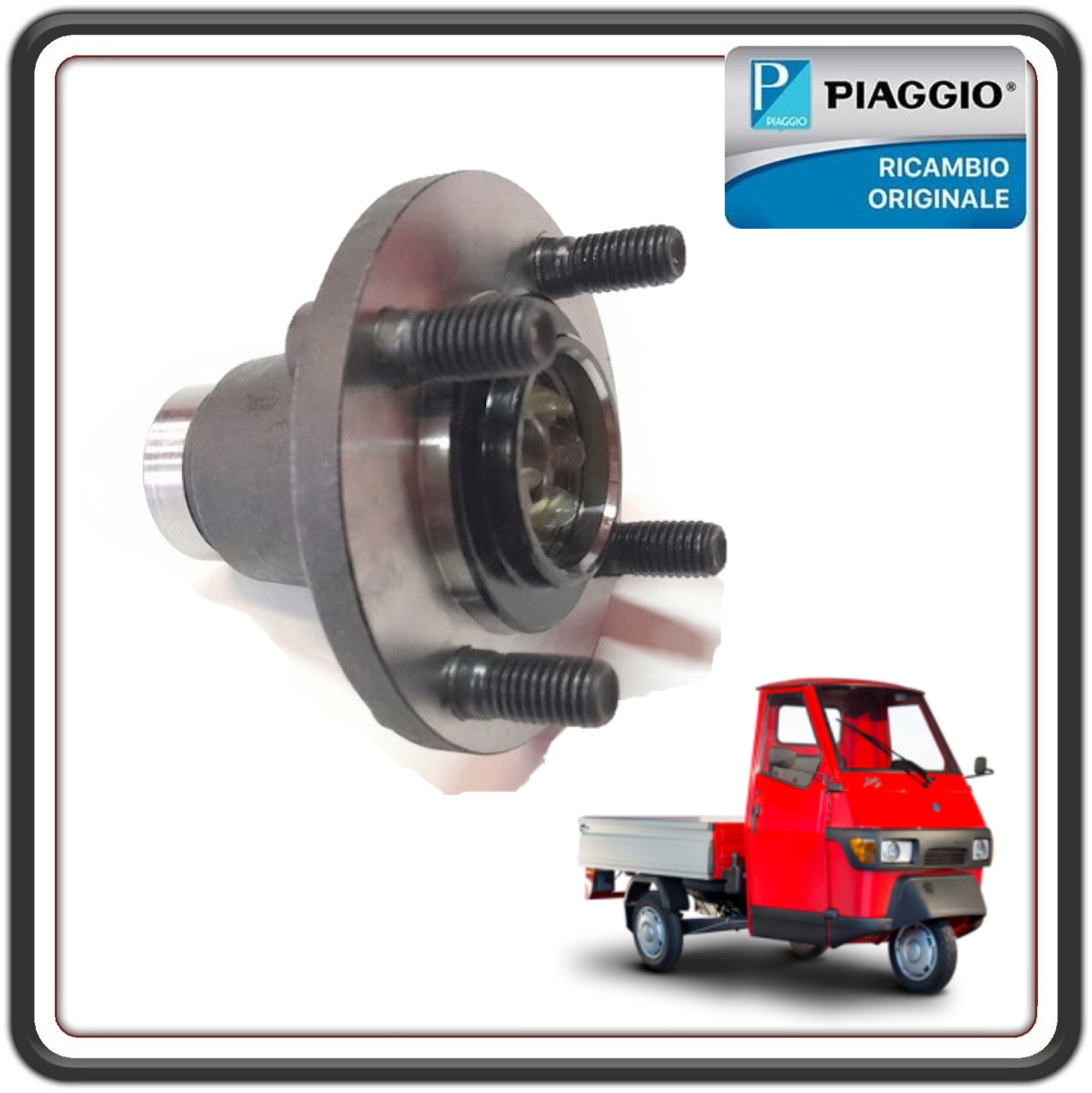 MOZZO RUOTA ANTERIORE COMPLETO PER PIAGGIO APE 50 2T DAL 2018 AL 2023 ORIGINALE PIAGGIO 1E0029355