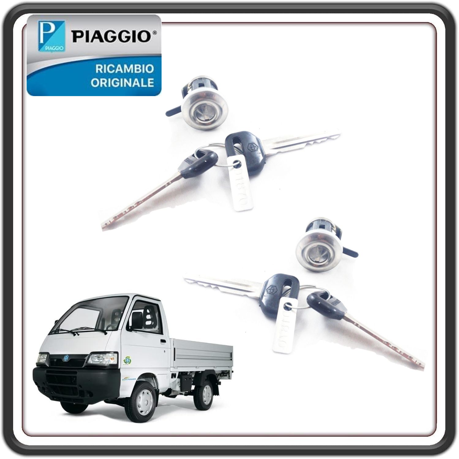KIT SERRATURA SERRATURE PORTA SPORTELLO DESTRO E SINISTRO PIAGGIO PORTER 1300 16V MOTORE DAIHATSU FINO AL 2009 - PIAGGIO PORTER 1200-1400 DIESEL ORIGINALE PIAGGIO 2634670001-2634670002