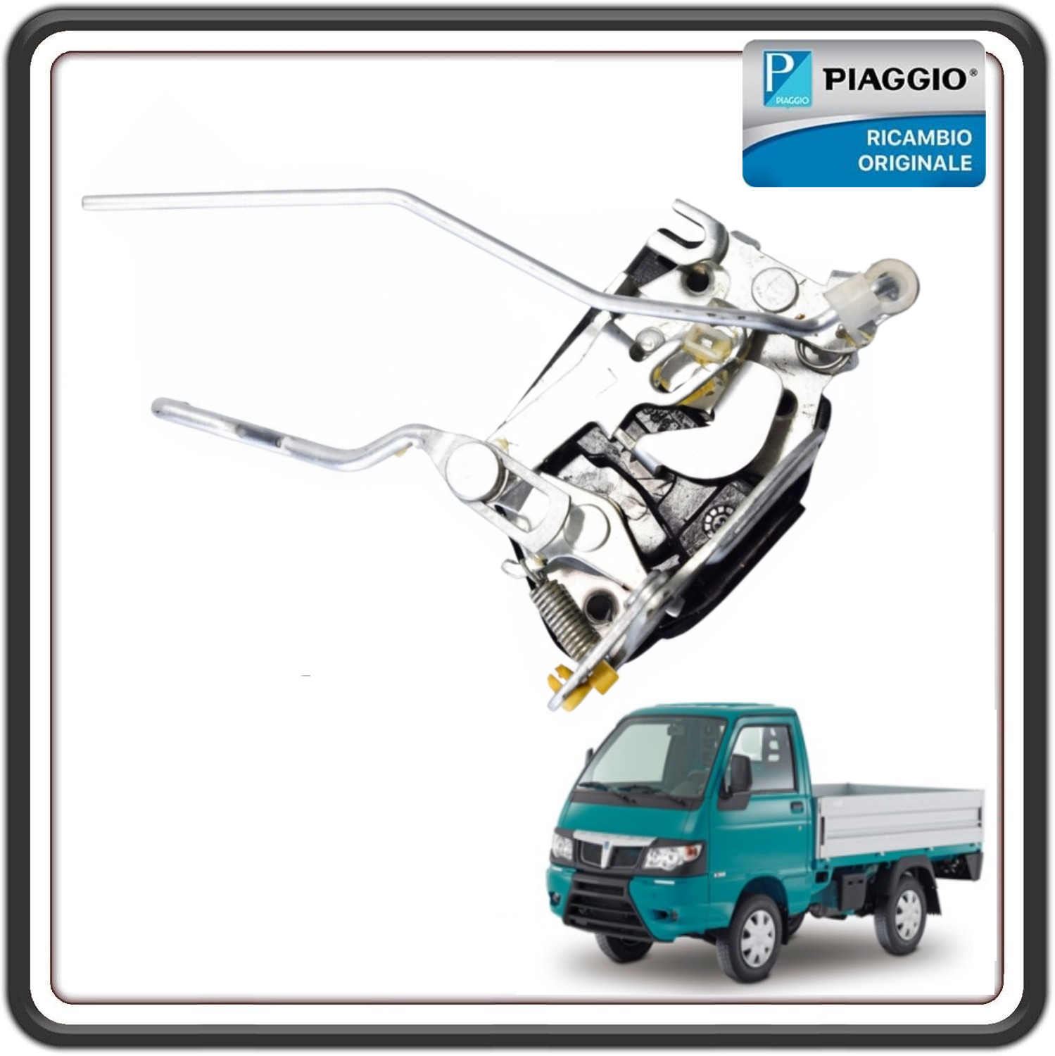 SERRATURA PORTA ANTERIORE DESTRA (SENZA CILINDRETTO) PER PIAGGIO PORTER 1000-1300 16V FINO AL 2009 - PORTER 1200-1400 DIESEL FINO AL 2004 - PORTER MULTITECH DAL 2010 IN POI - PORTER D120 - PIAGGIO QUARGO ORIGINALE PIAGGIO B0042833