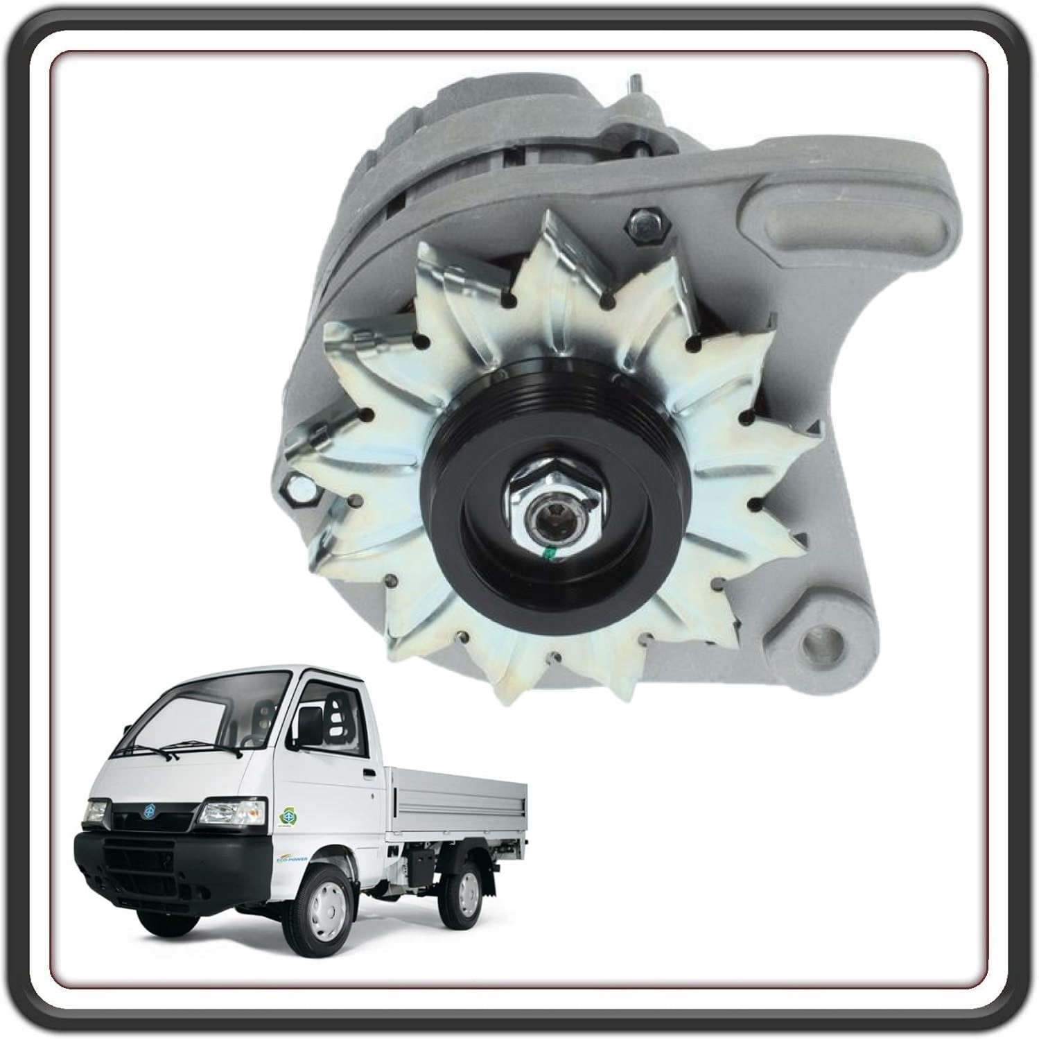 ALTERNATORE CON REGOLATORE INTEGRATO COMPATIBILE CON PIAGGIO PORTER 1200-1400 DIESEL MOTORE LOMBARDINI