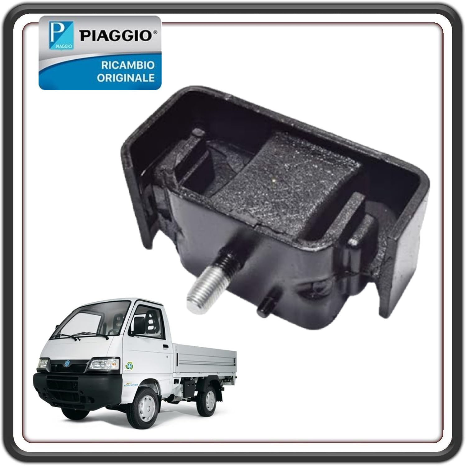 SUPPORTO ELASTICO ISOLANTE SINISTRO PER PIAGGIO PORTER 1300 16V MOTORE DAIHATSU FINO AL 2009 ORIGINALE PIAGGIO 1236287513000