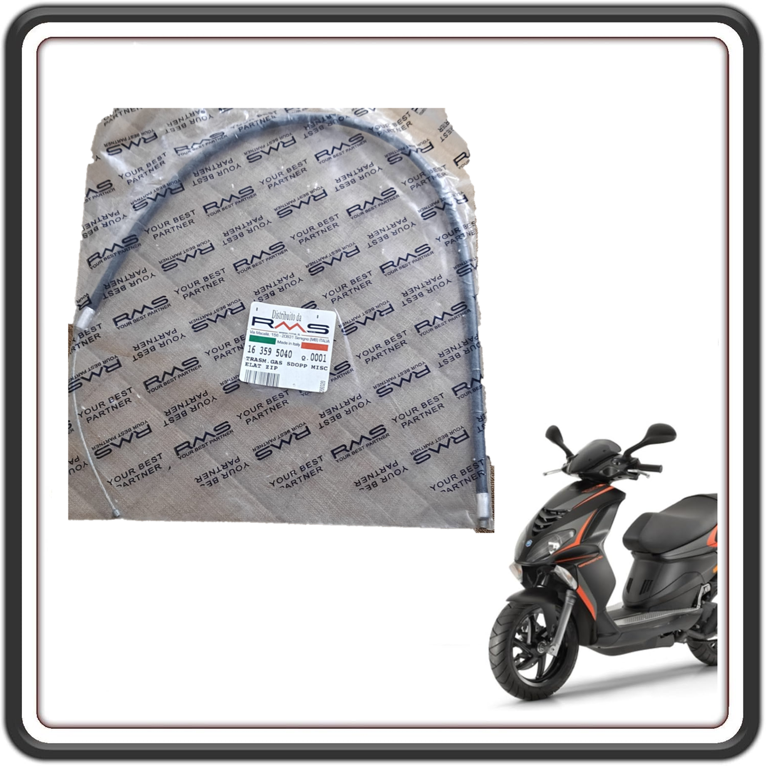 TRASMISSIONE FILO CAVO GAS SDOPPIATORE MISCELATORE COMPATIBILE PER PIAGGIO ZIP - ZIP FASTI (LEGGI COMPATABILITA')