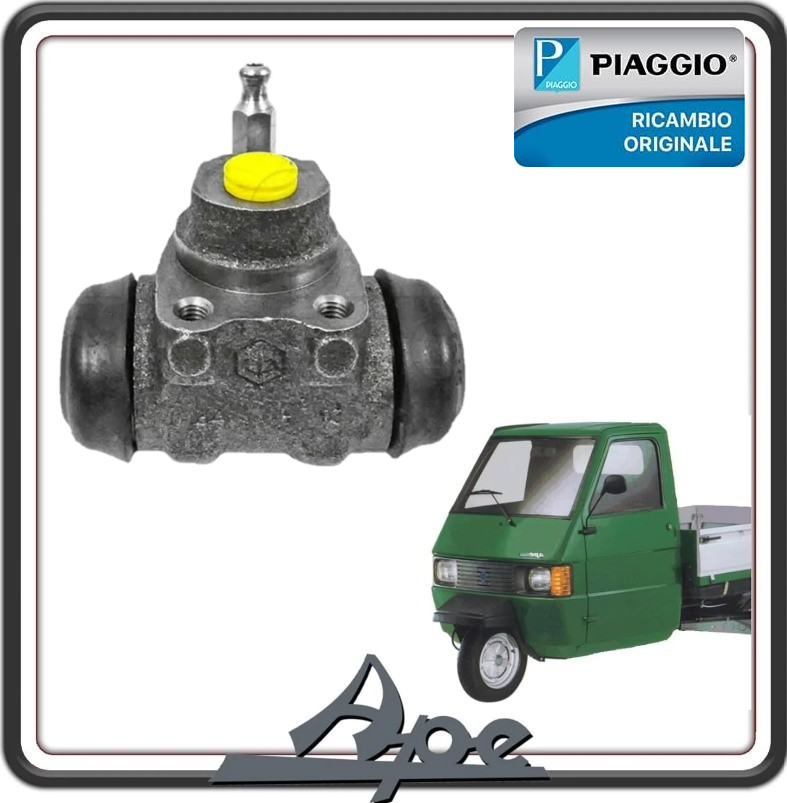 CILINDRETTO FRENO COMPLETO ANTERIORE PER PIAGGIO APE 703 BENZINA E DIESEL - APE 602 - APE CAR - MAX DIESEL - APE POKER BENZINA E DIESEL ORIGINALE PIAGGIO 2451942