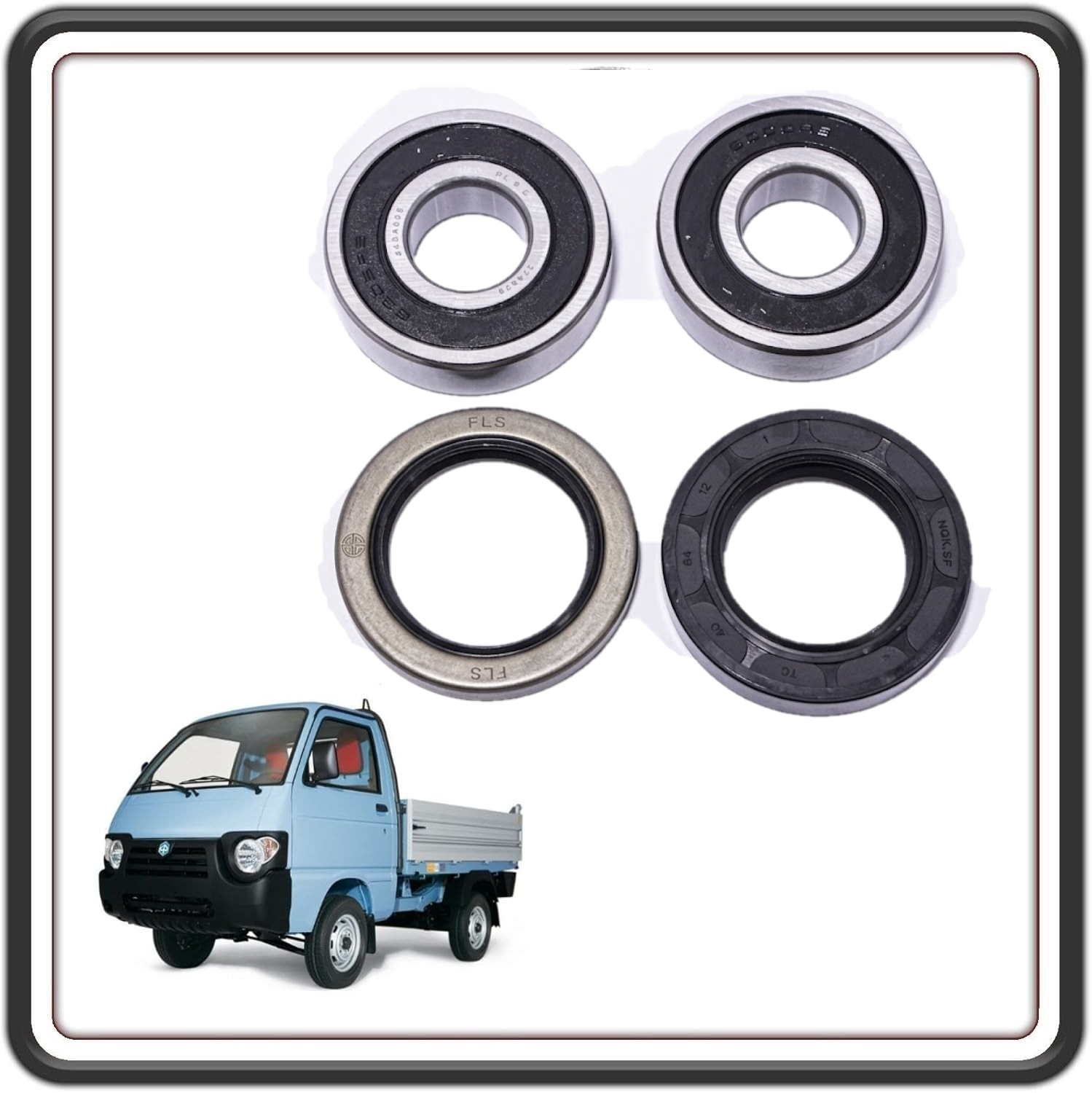 KIT CUSCINETTI RUOTA ASSALE ANTERIORE COMPATIBILI PER PIAGGIO PORTER 1000 - PIAGGIO PORTER 1300 16V MOTORE DAIHATSU FINO AL 2009 - PIAGGIO PORTER 1200 - 1400 DIESEL - PIAGGIO QUARGO TUTTI I MODELLI