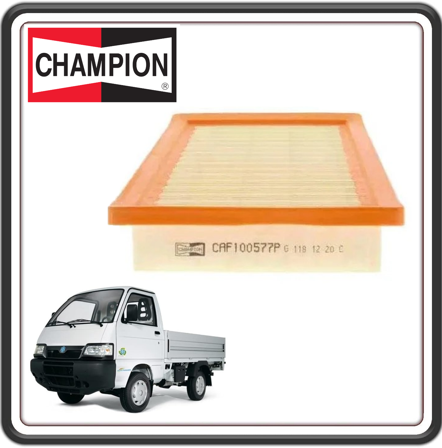 FILTRO ARIA CHAMPION COMPATIBILE PER PER PIAGGIO PORTER 1300 16V FINO AL 2009 MOTORE DAIHATSU - PIAGGIO PORTER 1200 1400 DIESEL