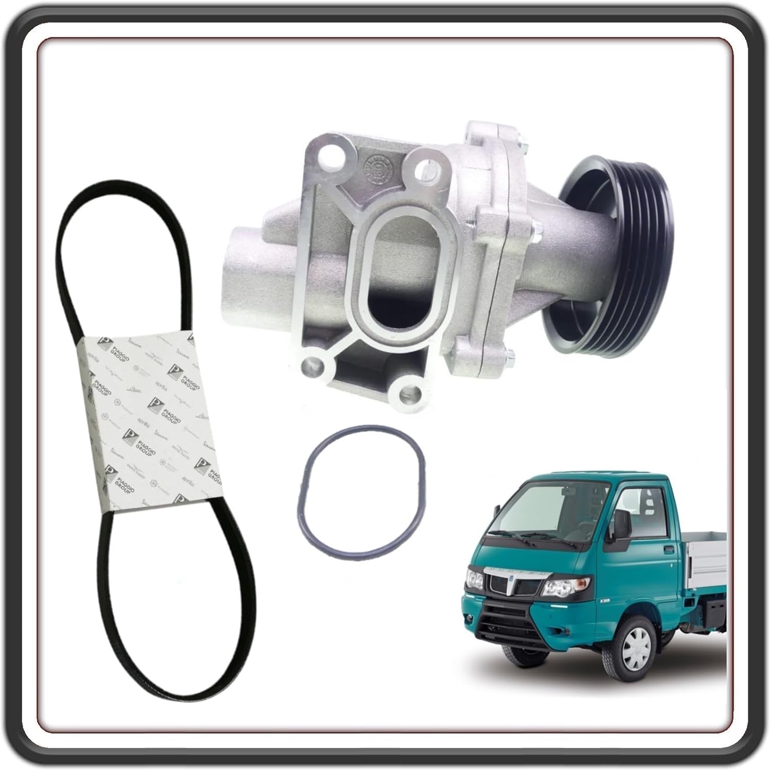 KIT POMPA ACQUA COMPLETO DI CINGHIA POMPA ACQUA PIAGGIO PORTER 1300 MULTITECH DAL 2010 IN POI ORIGINALE PIAGGIO