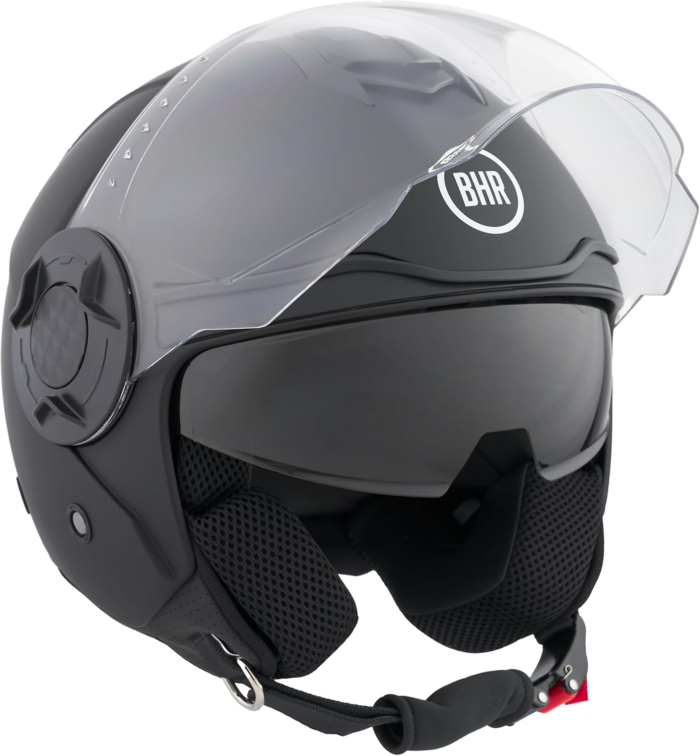 BHR - CASCO JET 830 FLASH NERO OPACO - DOPPIA VISIERA