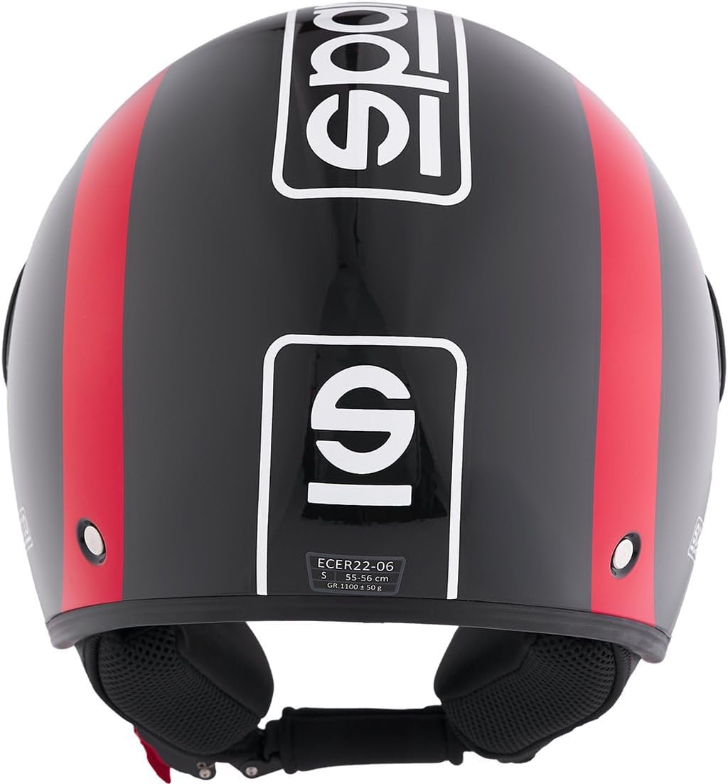 SPARCO RIDERS - CASCO DEMI JET SP601 NERO E ROSSO