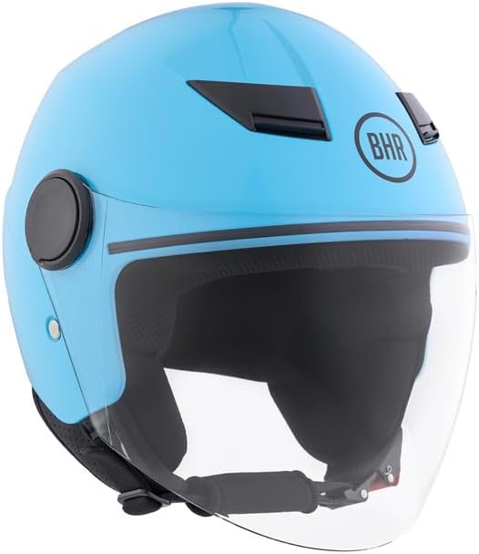 BHR - CASCO DEMI JET 841 CHILD BAMBINO/BAMBINA BLU METALLIZZATO