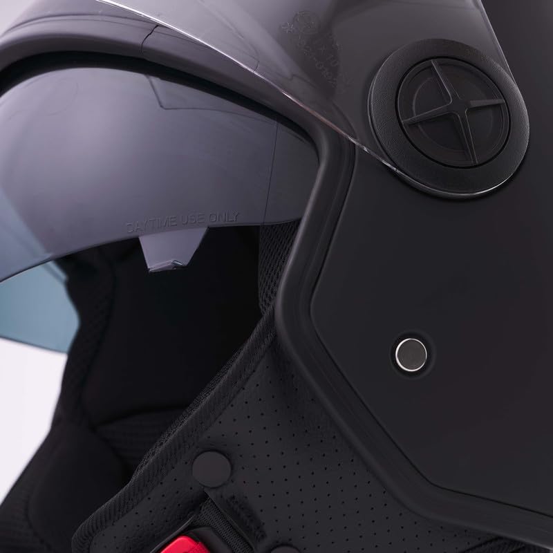 BHR - CASCO DEMI JET 840 DUAL SHIELD NERO OPACO